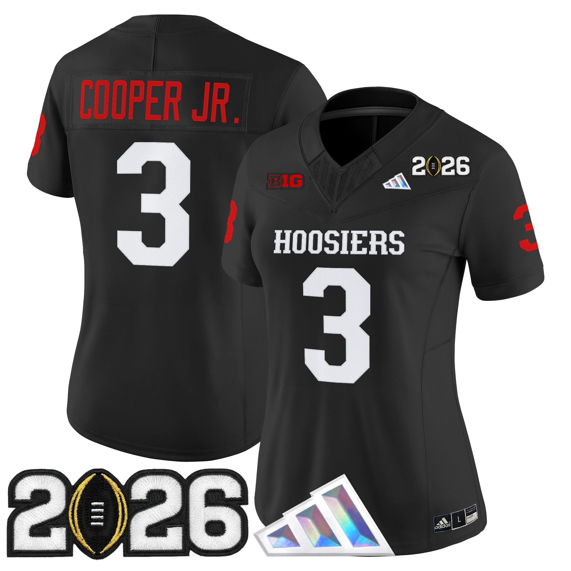Women's Indiana Hoosiers 2026 CFP Final Patch Vapor Limited Jersey V4 - All Stitched