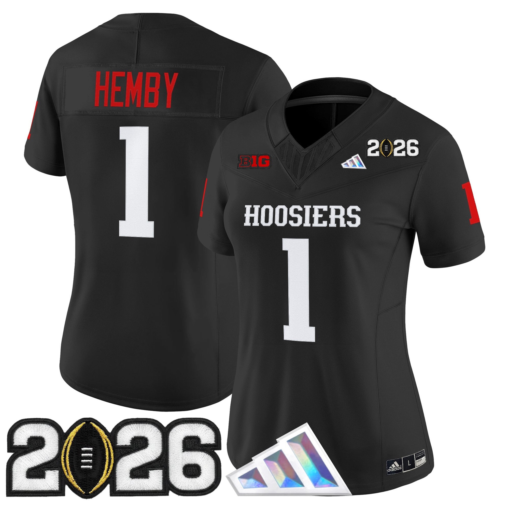 Women's Indiana Hoosiers 2026 CFP Final Patch Vapor Limited Jersey V4 - All Stitched