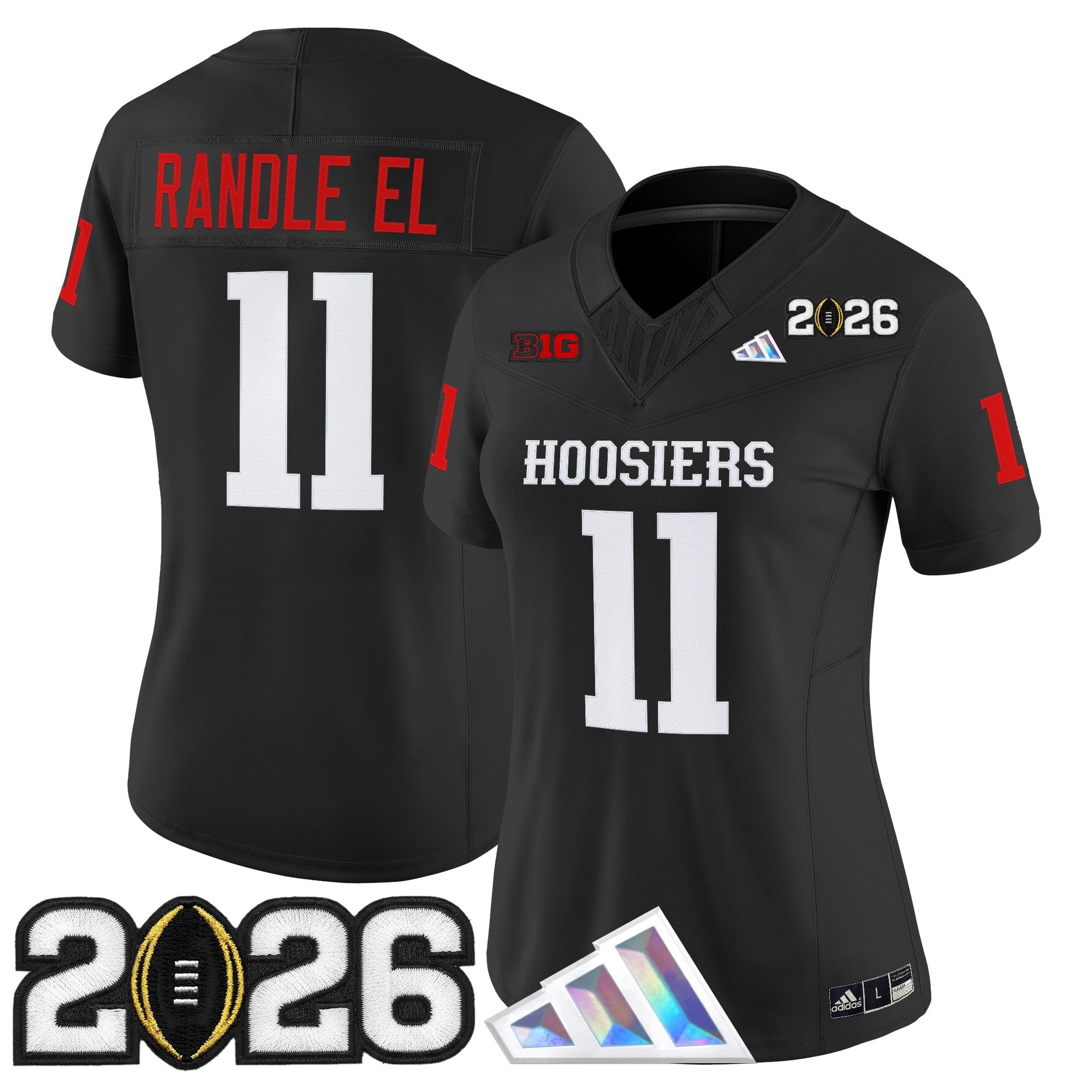 Women's Indiana Hoosiers 2026 CFP Final Patch Vapor Limited Jersey V4 - All Stitched
