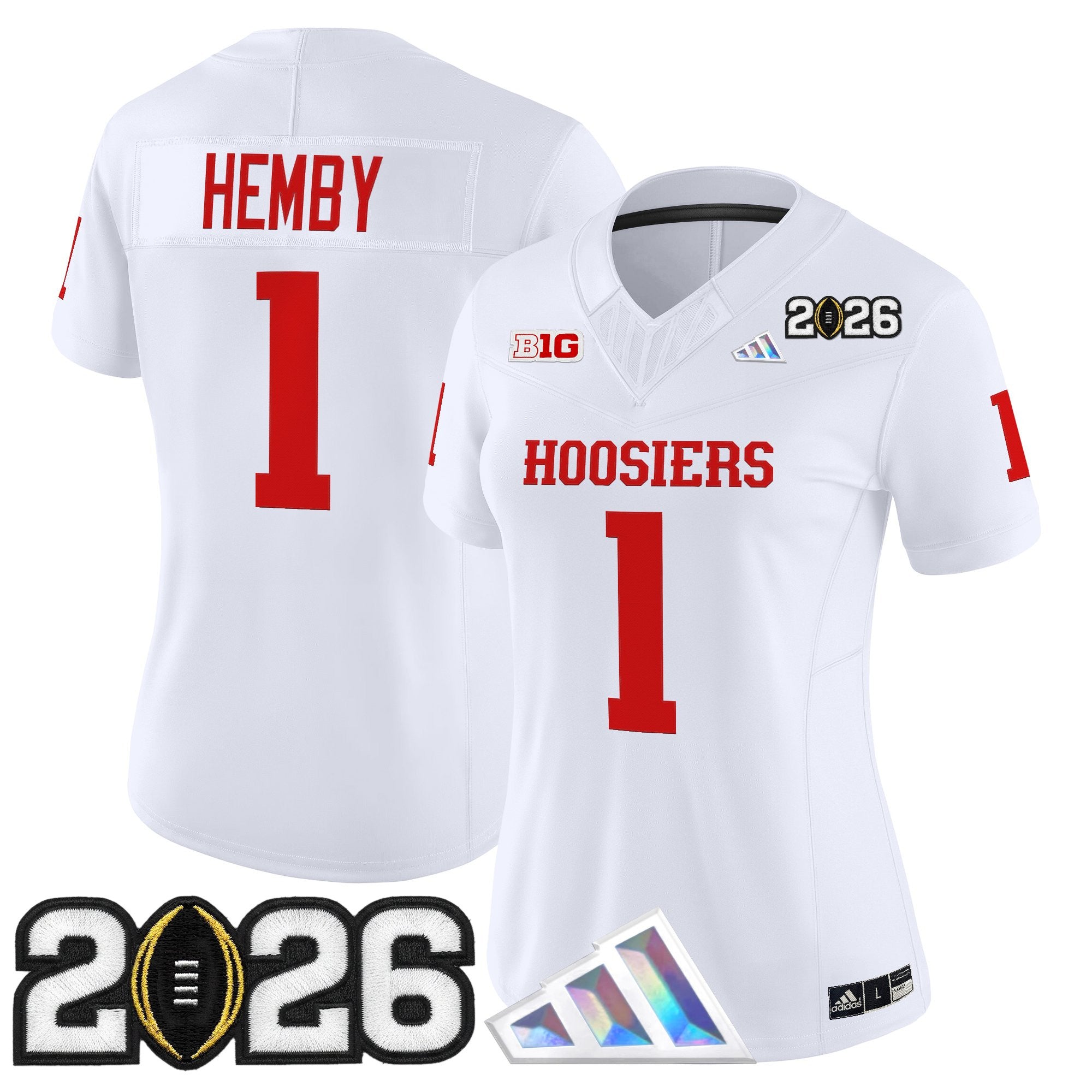 Women's Indiana Hoosiers 2026 CFP Final Patch Vapor Limited Jersey V4 - All Stitched