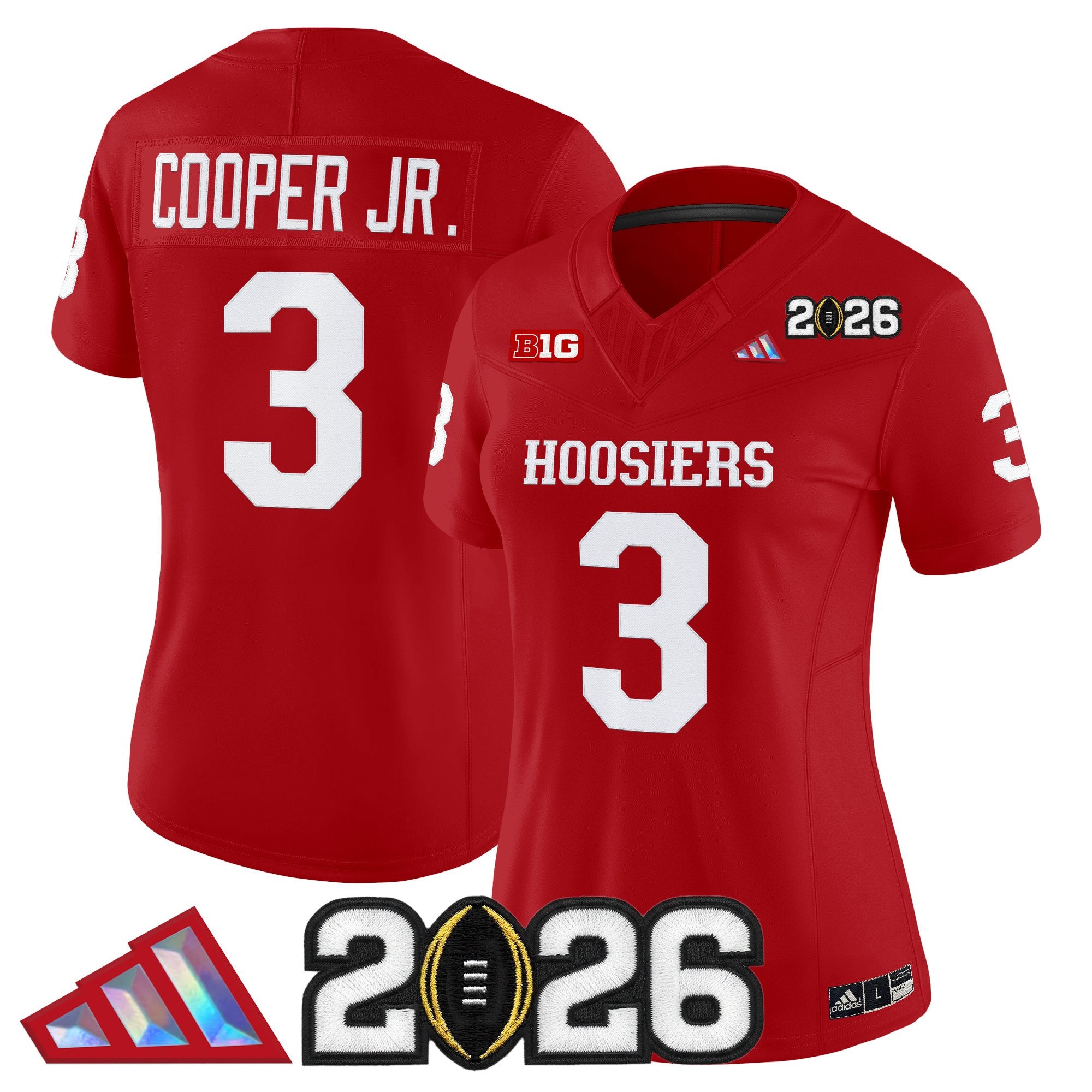 Women's Indiana Hoosiers 2026 CFP Final Patch Vapor Limited Jersey V4 - All Stitched