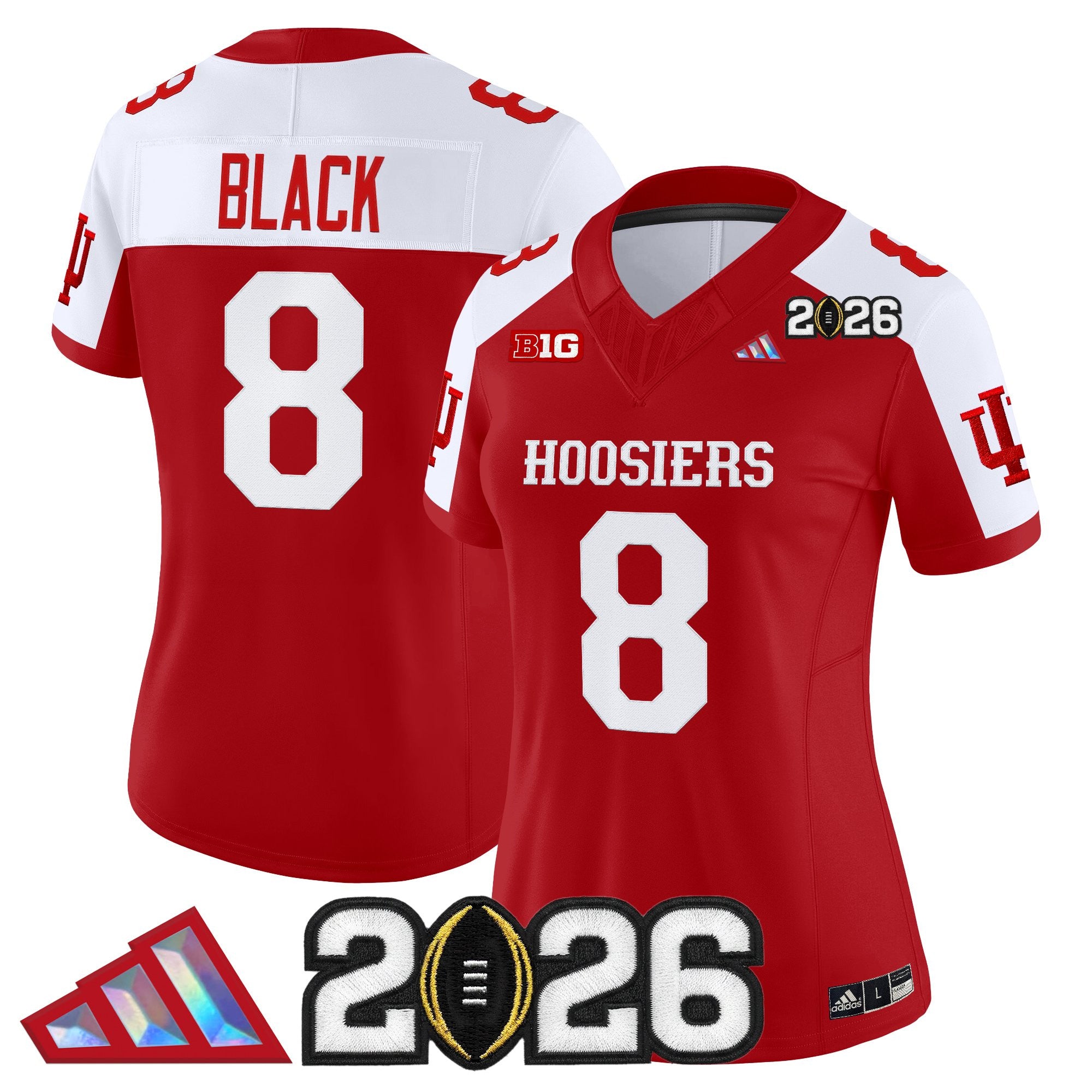 Women's Indiana Hoosiers 2026 CFP Final Patch Vapor Limited Jersey V4 - All Stitched