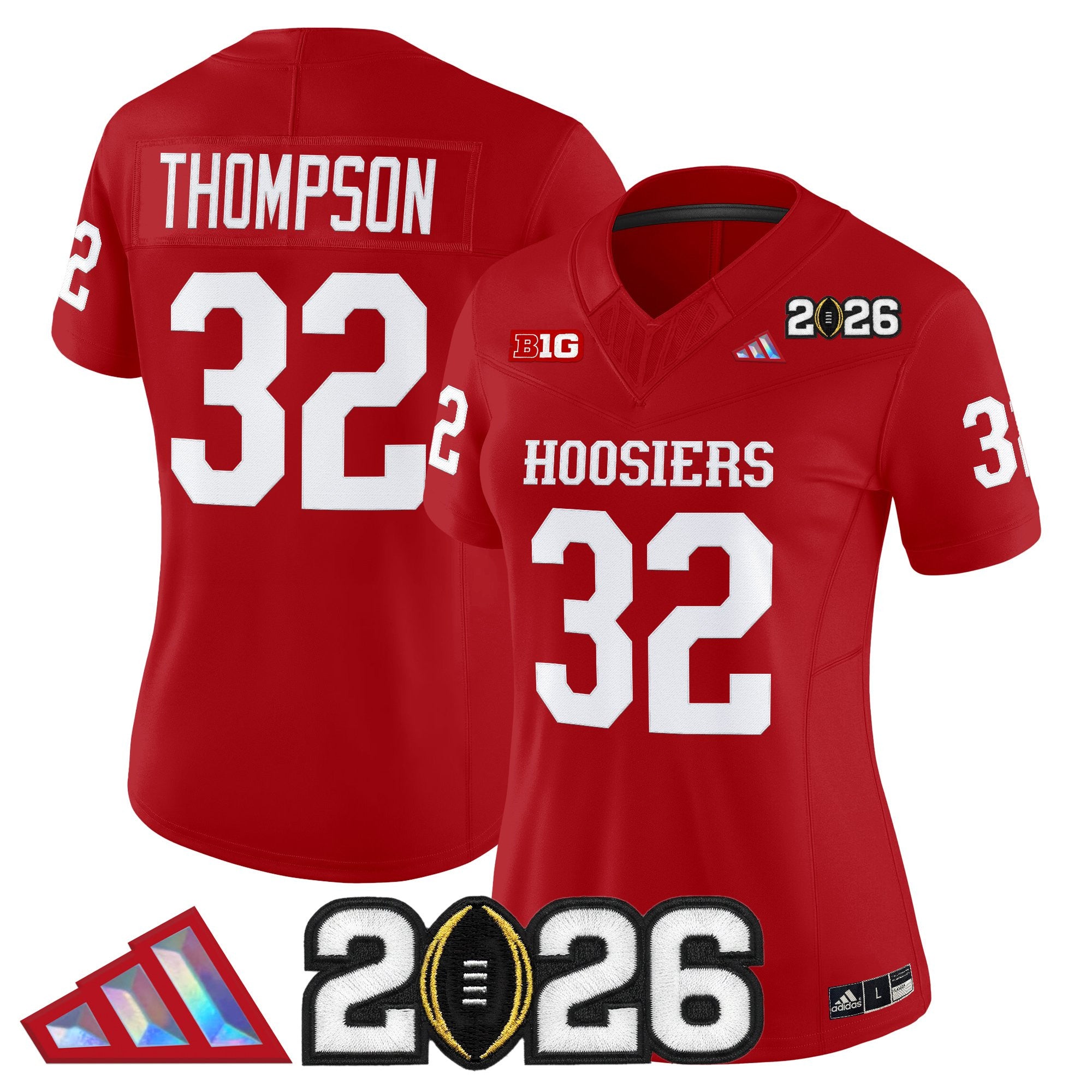 Women's Indiana Hoosiers 2026 CFP Final Patch Vapor Limited Jersey V4 - All Stitched