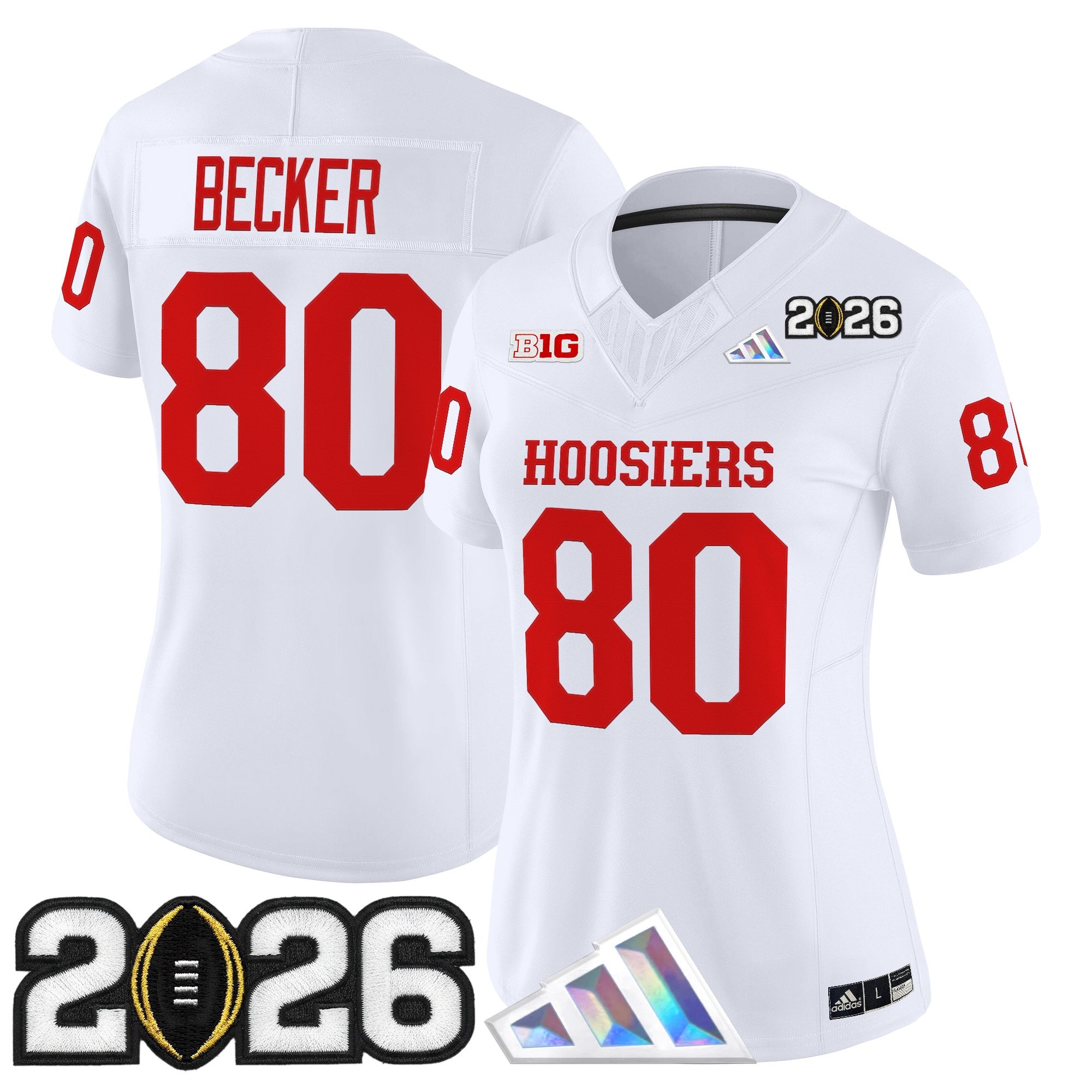 Women's Indiana Hoosiers 2026 CFP Final Patch Vapor Limited Jersey V4 - All Stitched
