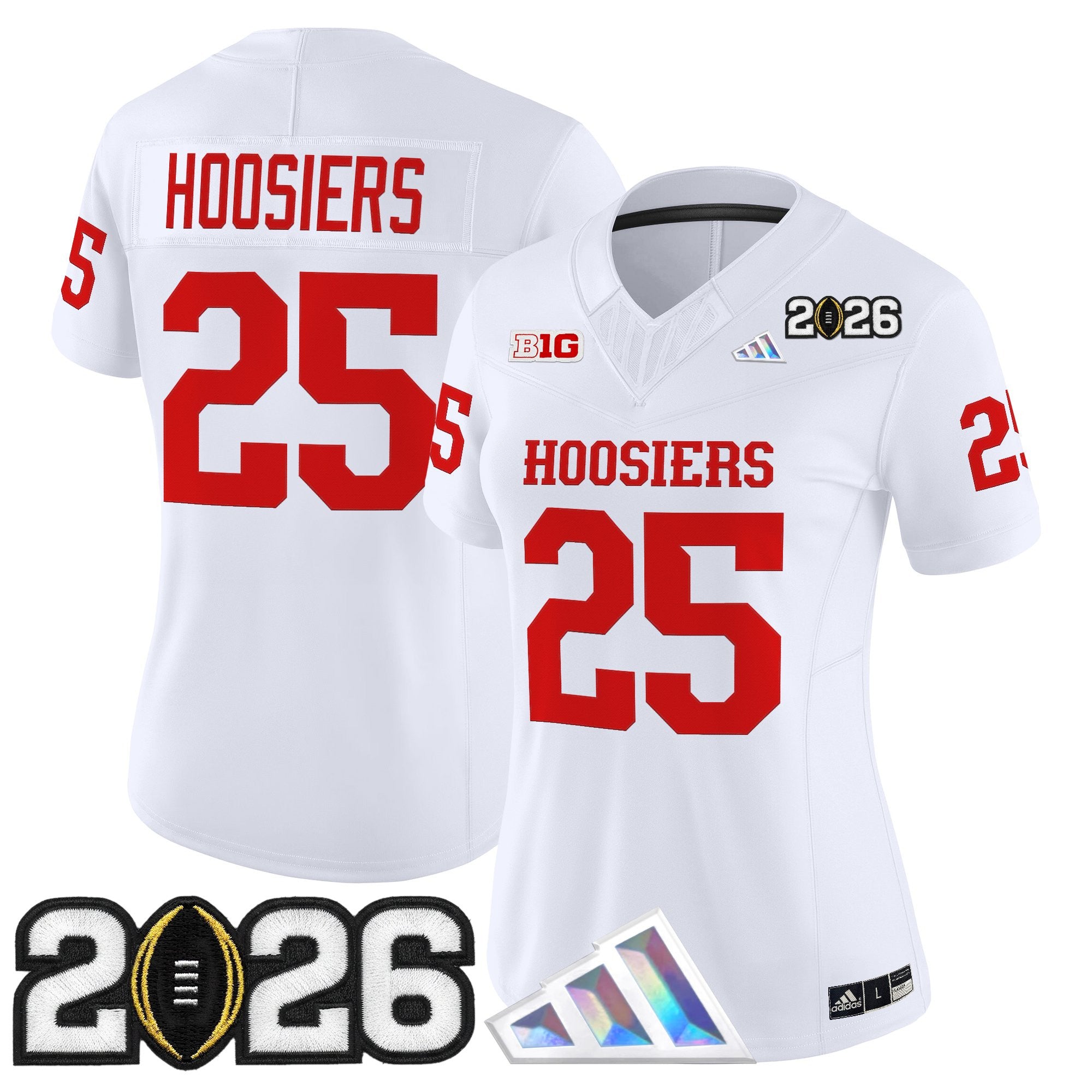 Women's Indiana Hoosiers 2026 CFP Final Patch Vapor Limited Jersey V4 - All Stitched