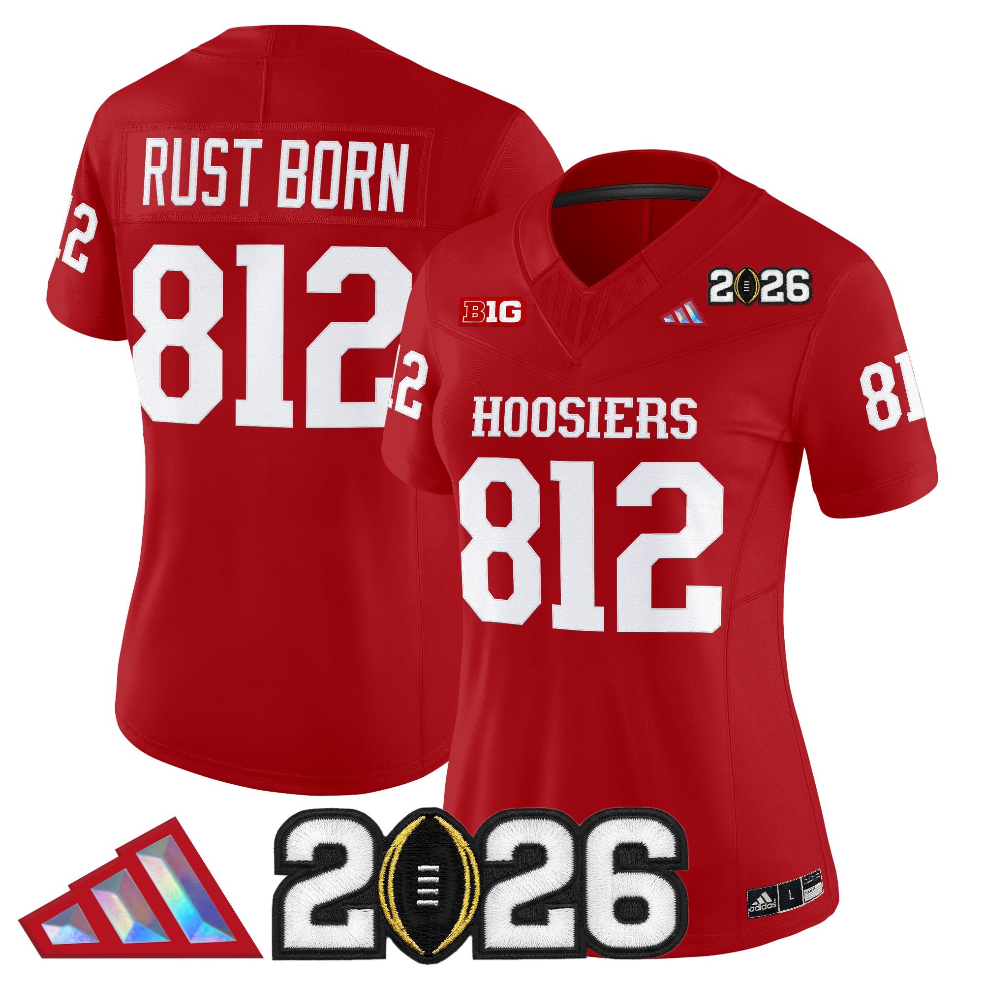 Women's Indiana Hoosiers 2026 CFP Final Patch Vapor Limited Jersey V4 - All Stitched