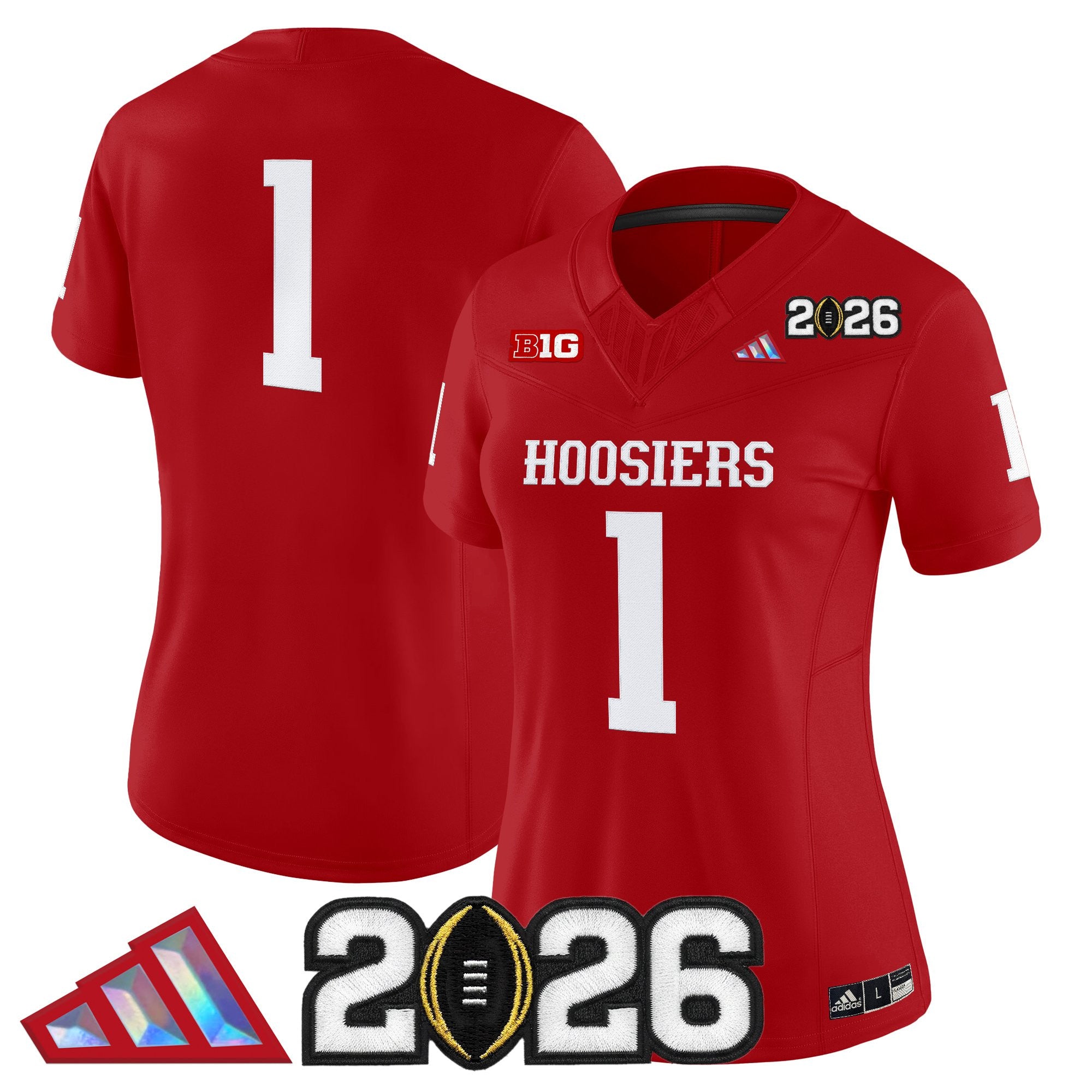 Women's Indiana Hoosiers 2026 CFP Final Patch Vapor Limited Jersey V4 - All Stitched