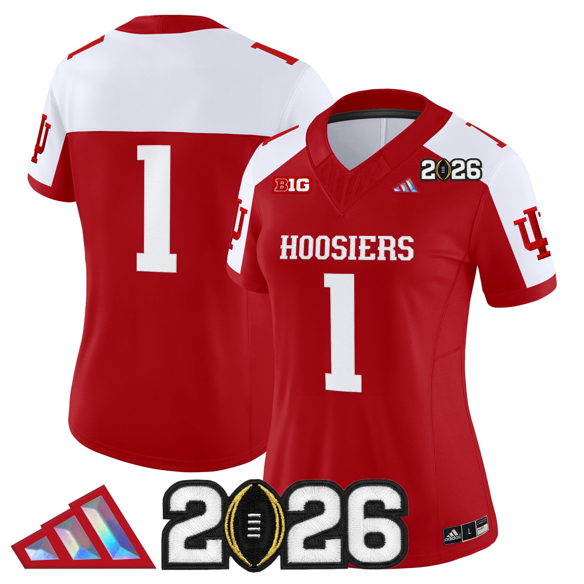 Women's Indiana Hoosiers 2026 CFP Final Patch Vapor Limited Jersey V4 - All Stitched