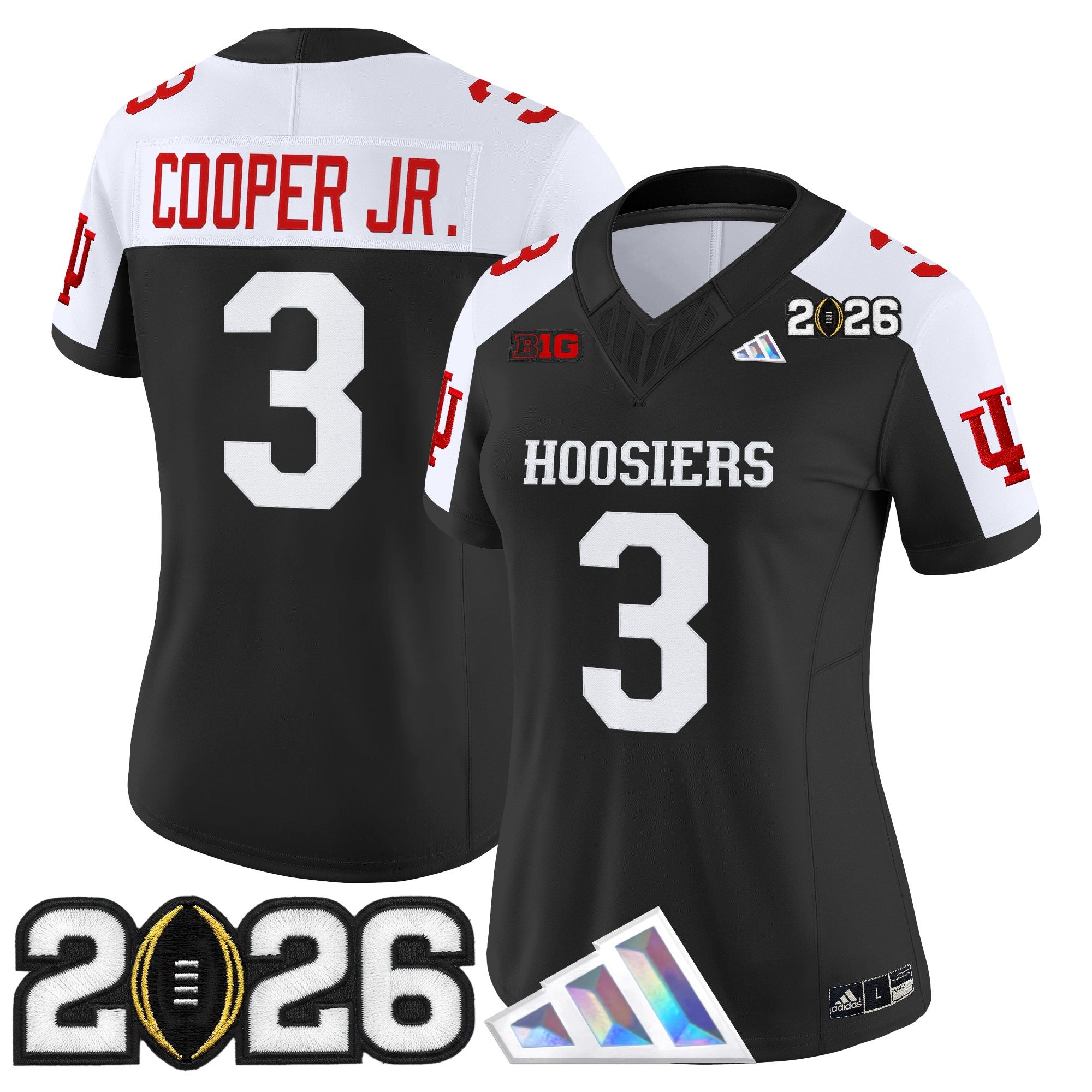 Women's Indiana Hoosiers 2026 CFP Final Patch Vapor Limited Jersey V4 - All Stitched
