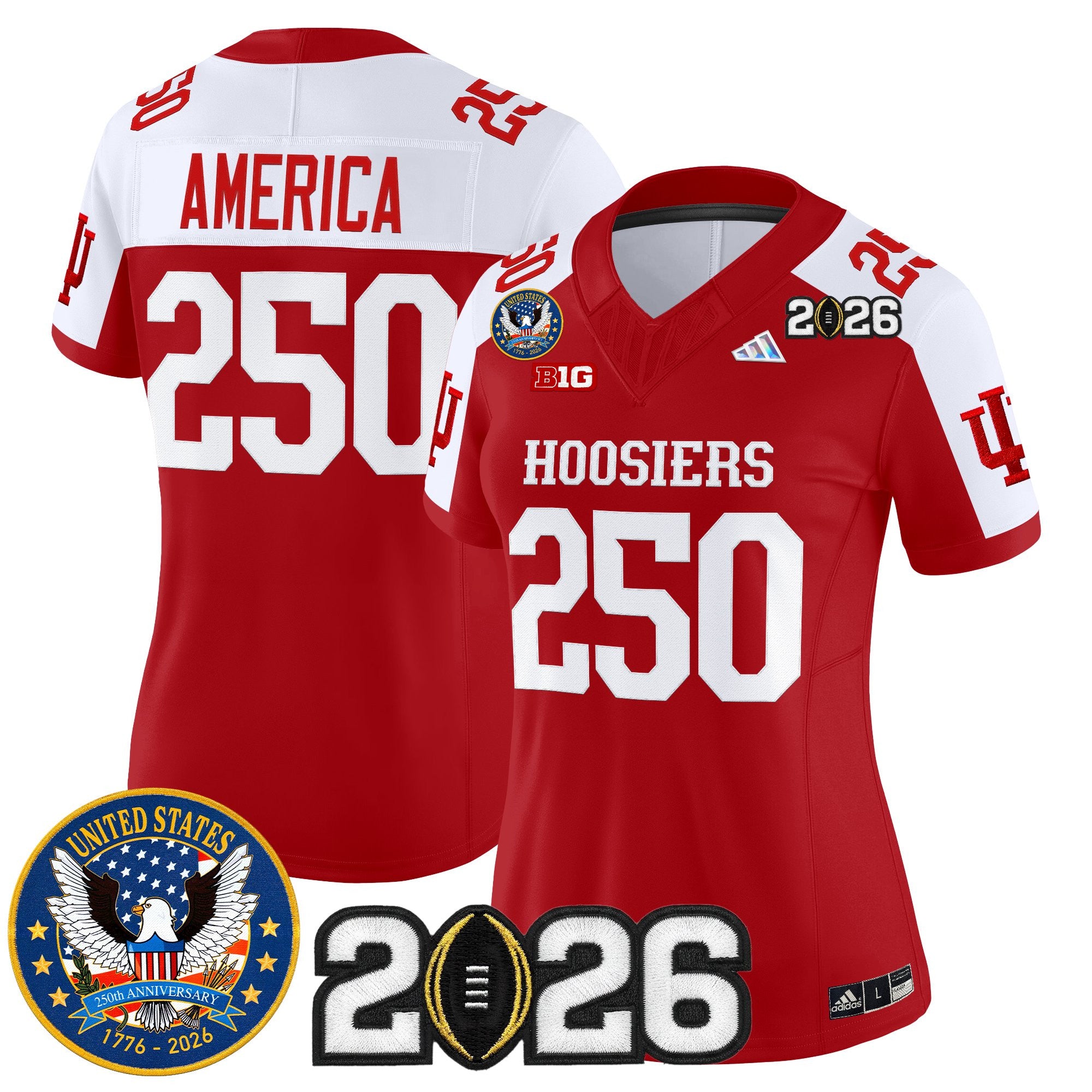 Women's Indiana Hoosiers "United States 250th Anniversary Patch" Vapor Limited Jersey - All Stitched