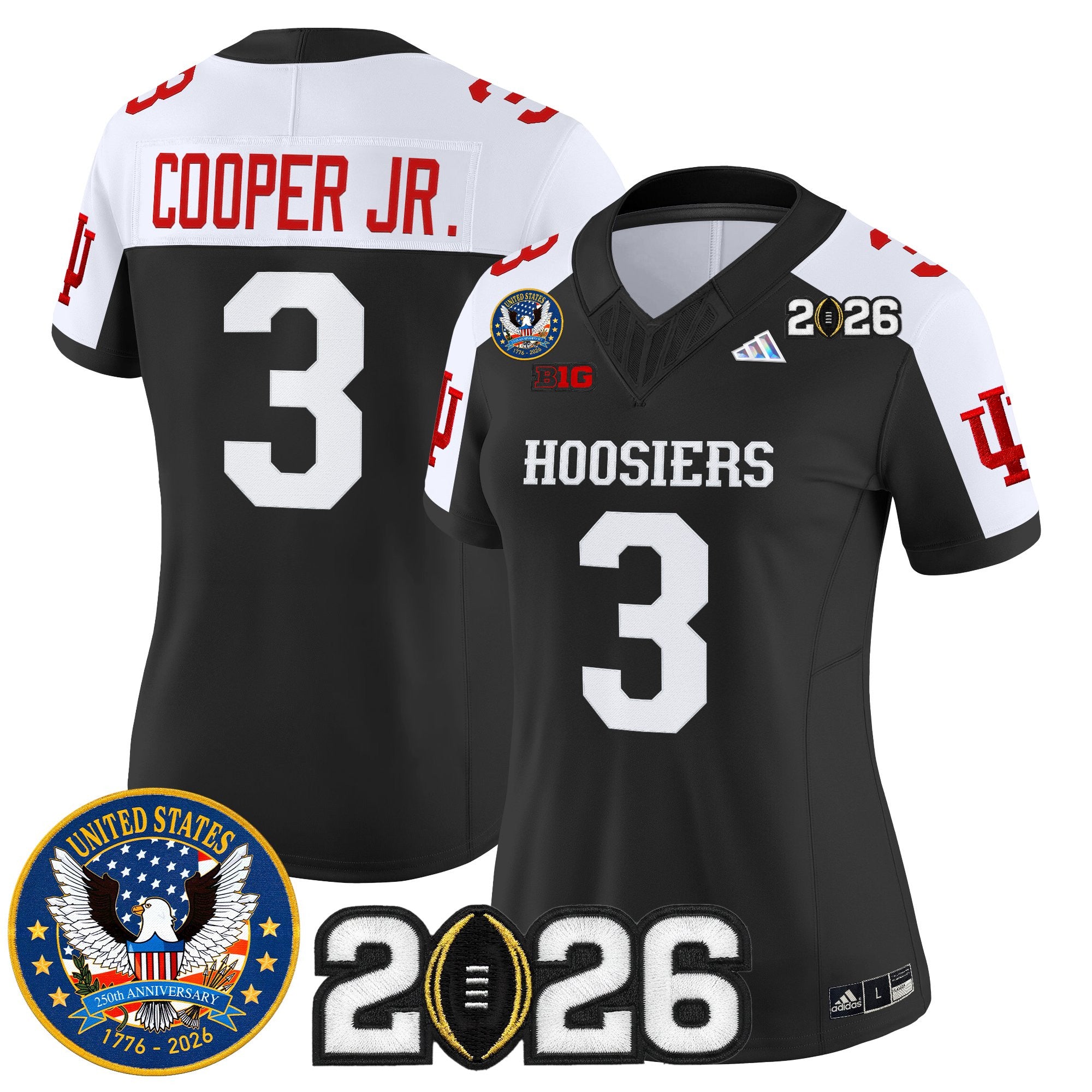 Women's Indiana Hoosiers "United States 250th Anniversary Patch" Vapor Limited Jersey - All Stitched