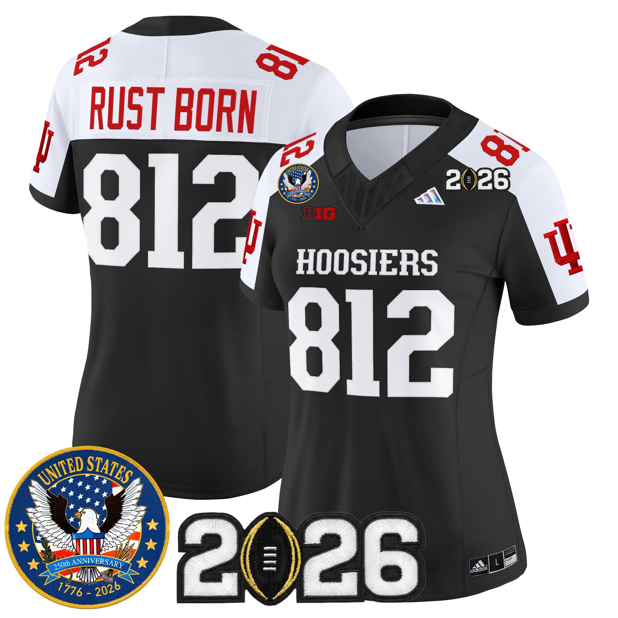 Women's Indiana Hoosiers "United States 250th Anniversary Patch" Vapor Limited Jersey - All Stitched