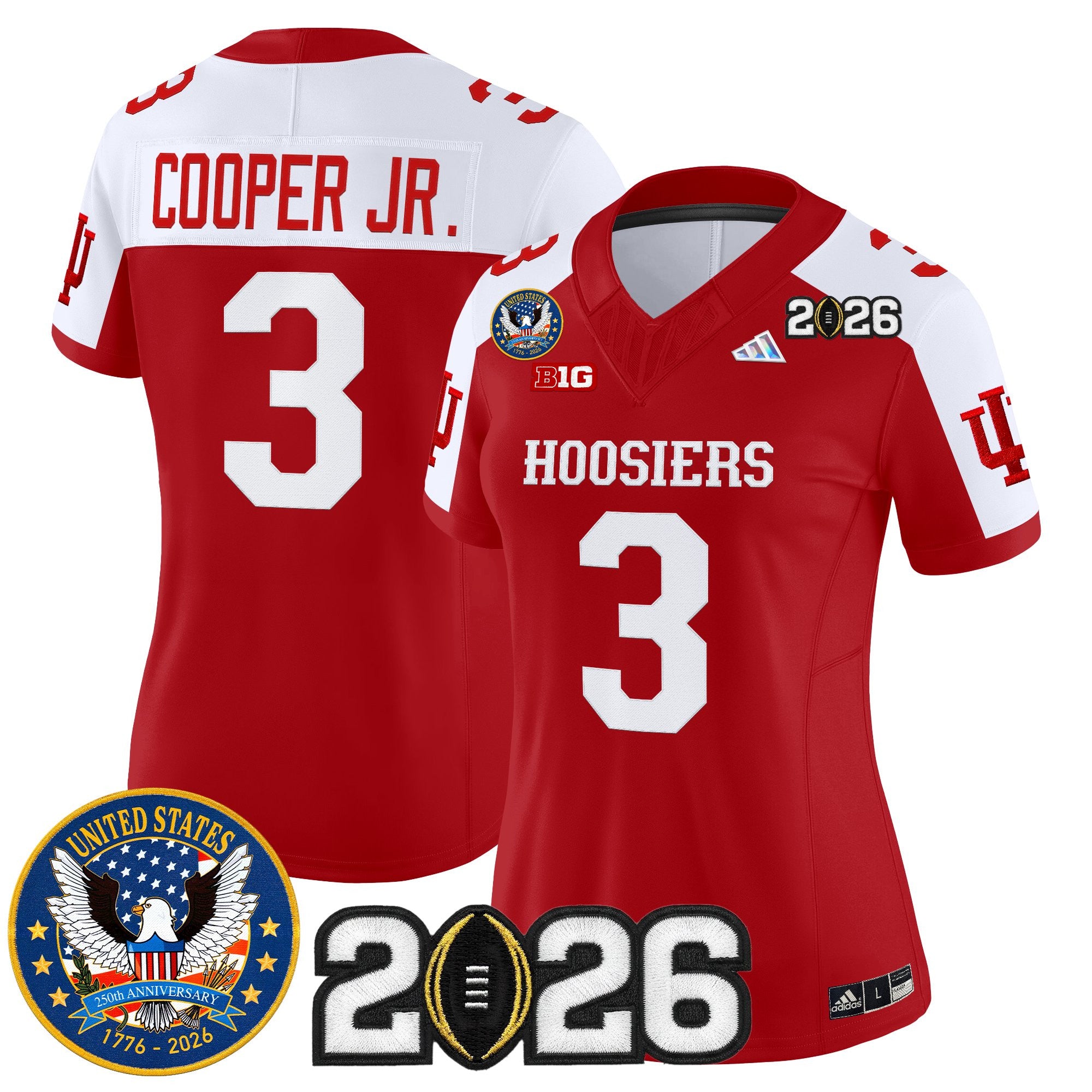 Women's Indiana Hoosiers "United States 250th Anniversary Patch" Vapor Limited Jersey - All Stitched