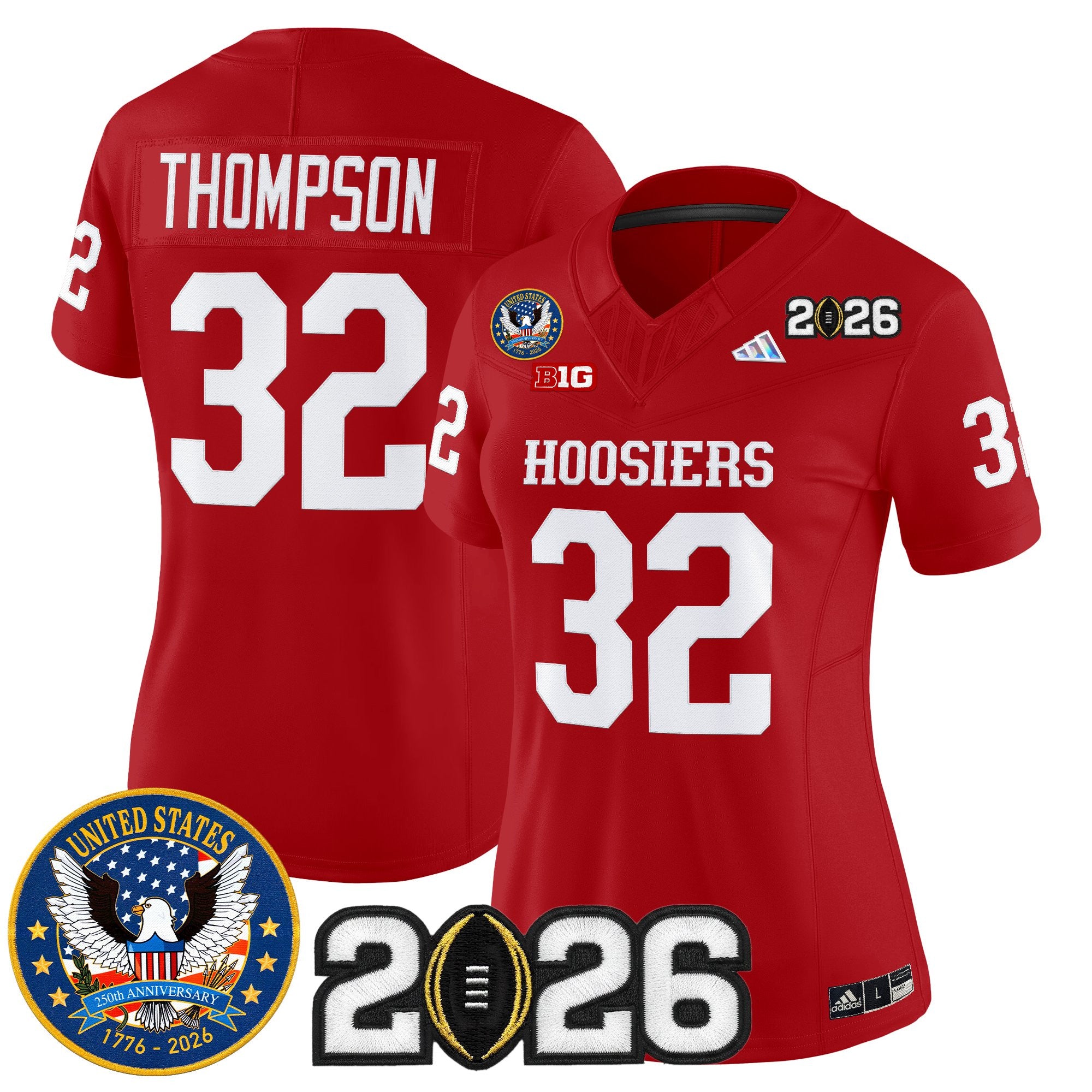 Women's Indiana Hoosiers "United States 250th Anniversary Patch" Vapor Limited Jersey - All Stitched