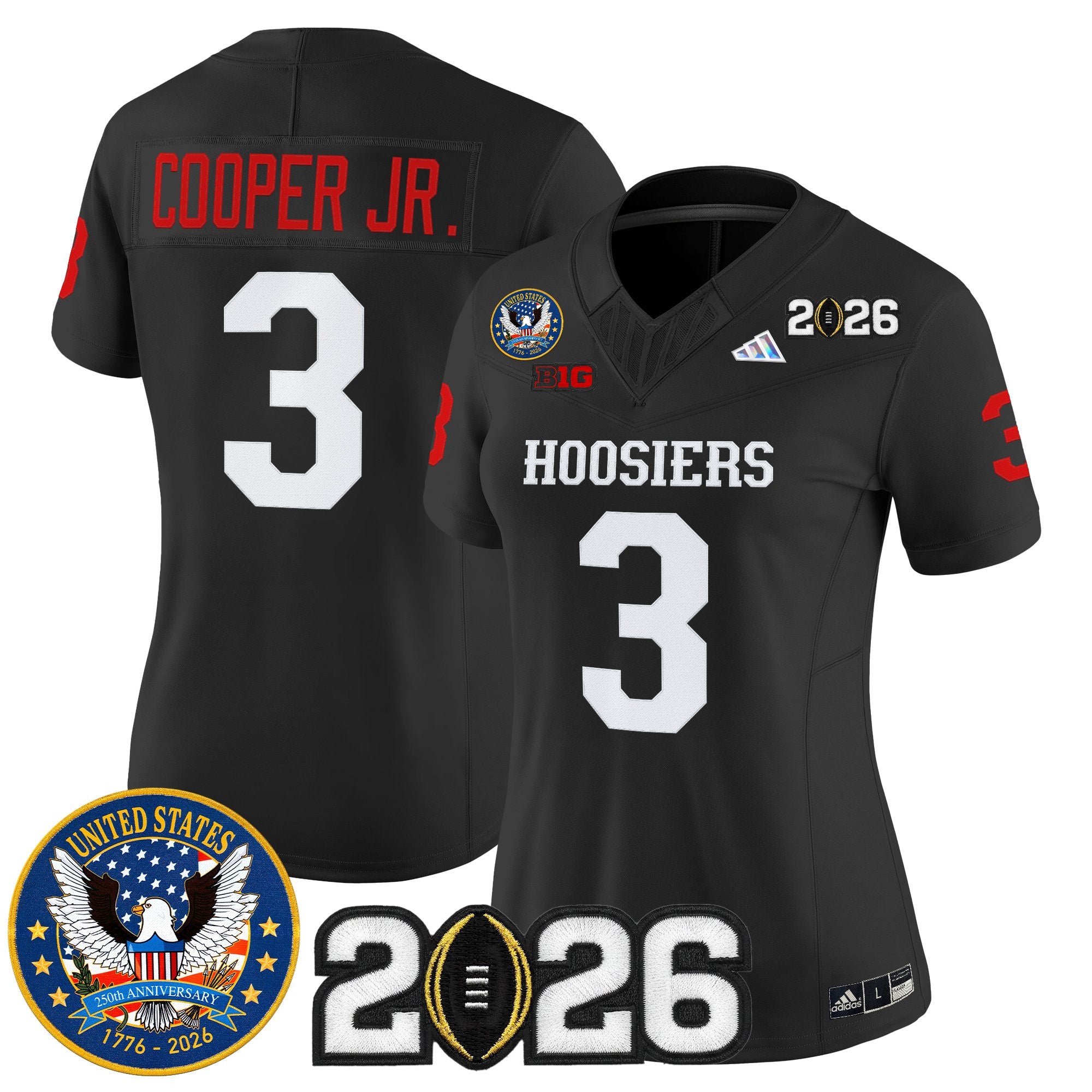 Women's Indiana Hoosiers "United States 250th Anniversary Patch" Vapor Limited Jersey - All Stitched