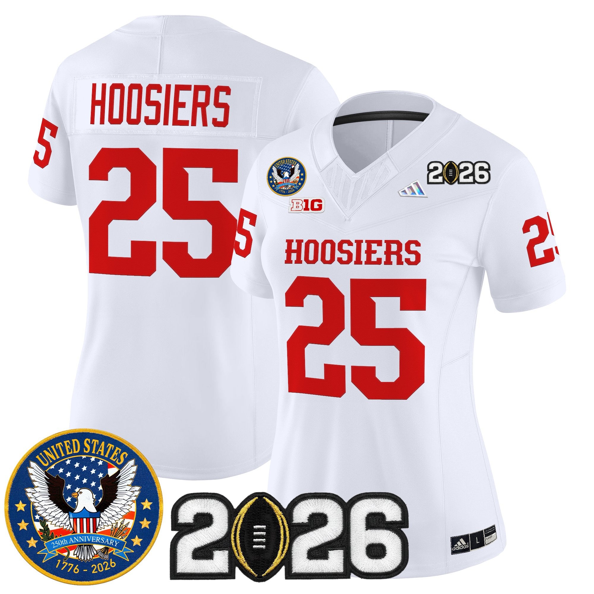 Women's Indiana Hoosiers "United States 250th Anniversary Patch" Vapor Limited Jersey - All Stitched