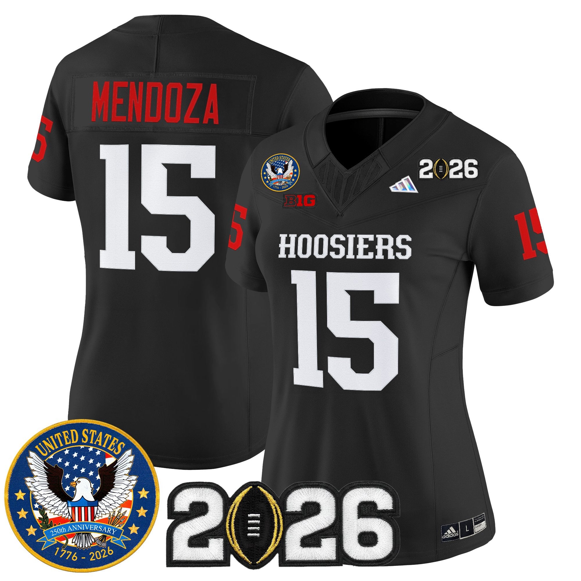 Women's Indiana Hoosiers "United States 250th Anniversary Patch" Vapor Limited Jersey - All Stitched
