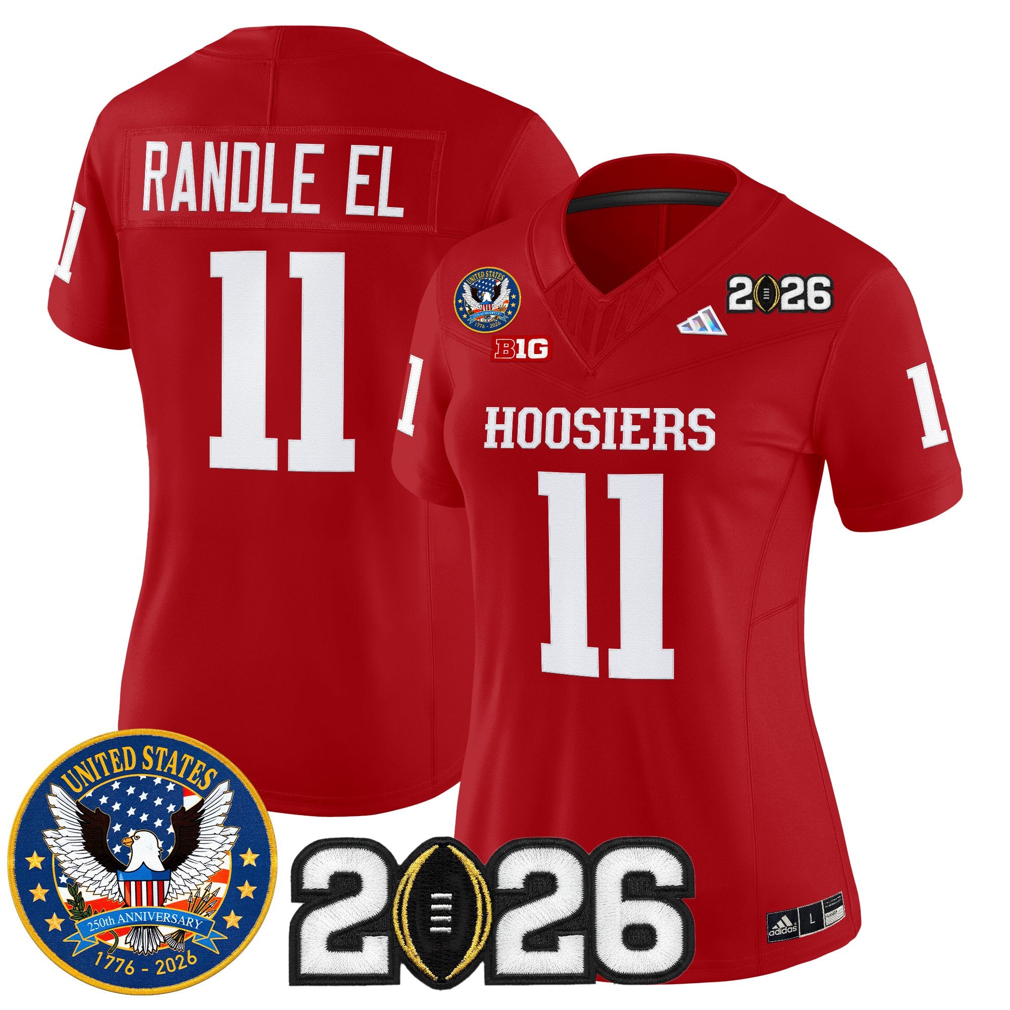 Women's Indiana Hoosiers "United States 250th Anniversary Patch" Vapor Limited Jersey - All Stitched