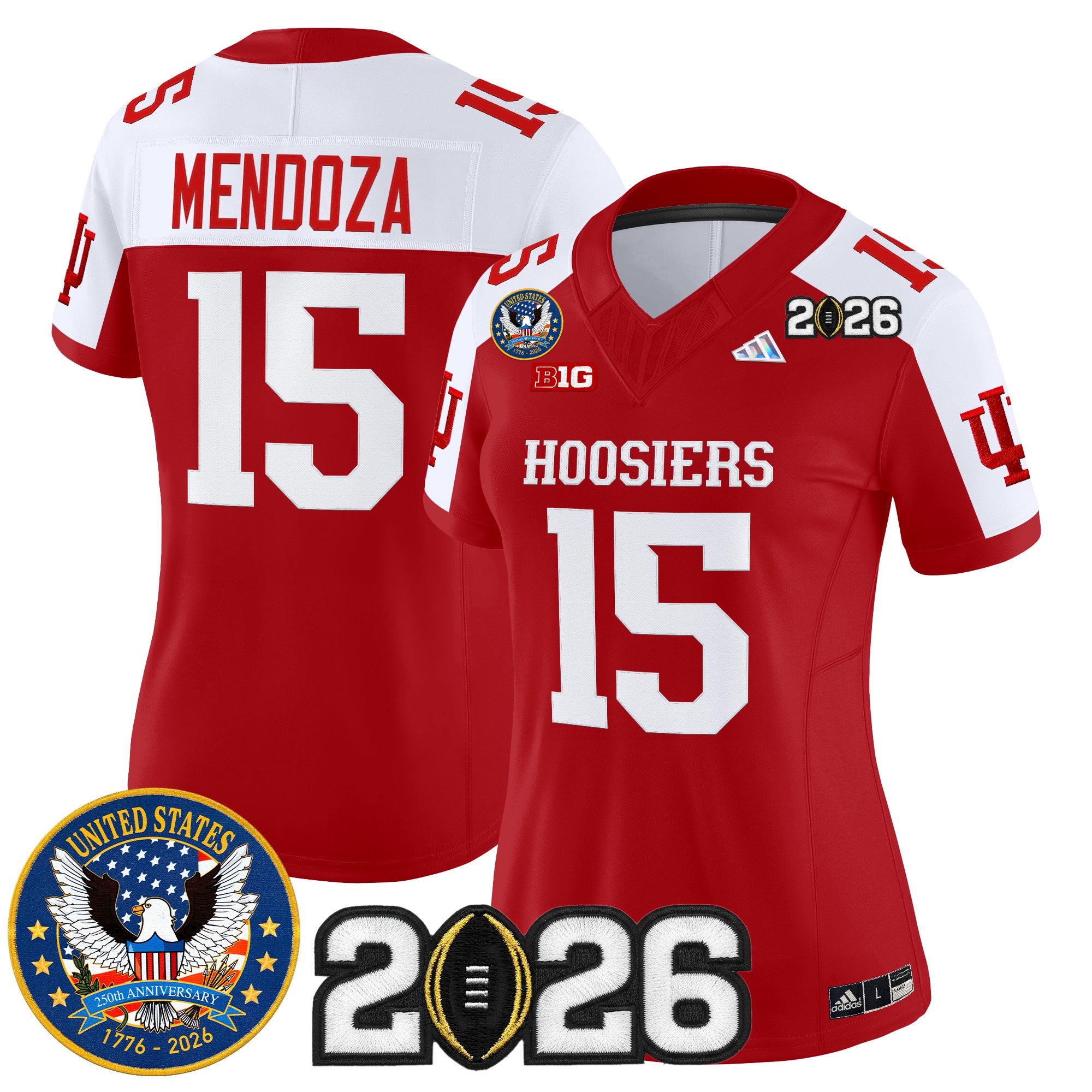 Women's Indiana Hoosiers "United States 250th Anniversary Patch" Vapor Limited Jersey - All Stitched