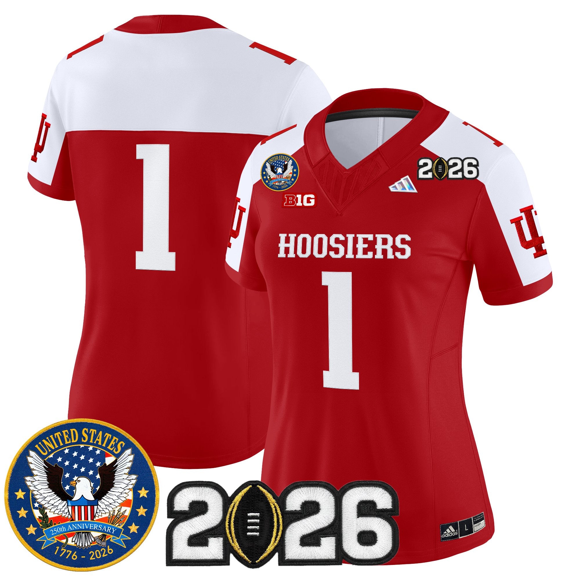 Women's Indiana Hoosiers "United States 250th Anniversary Patch" Vapor Limited Jersey - All Stitched