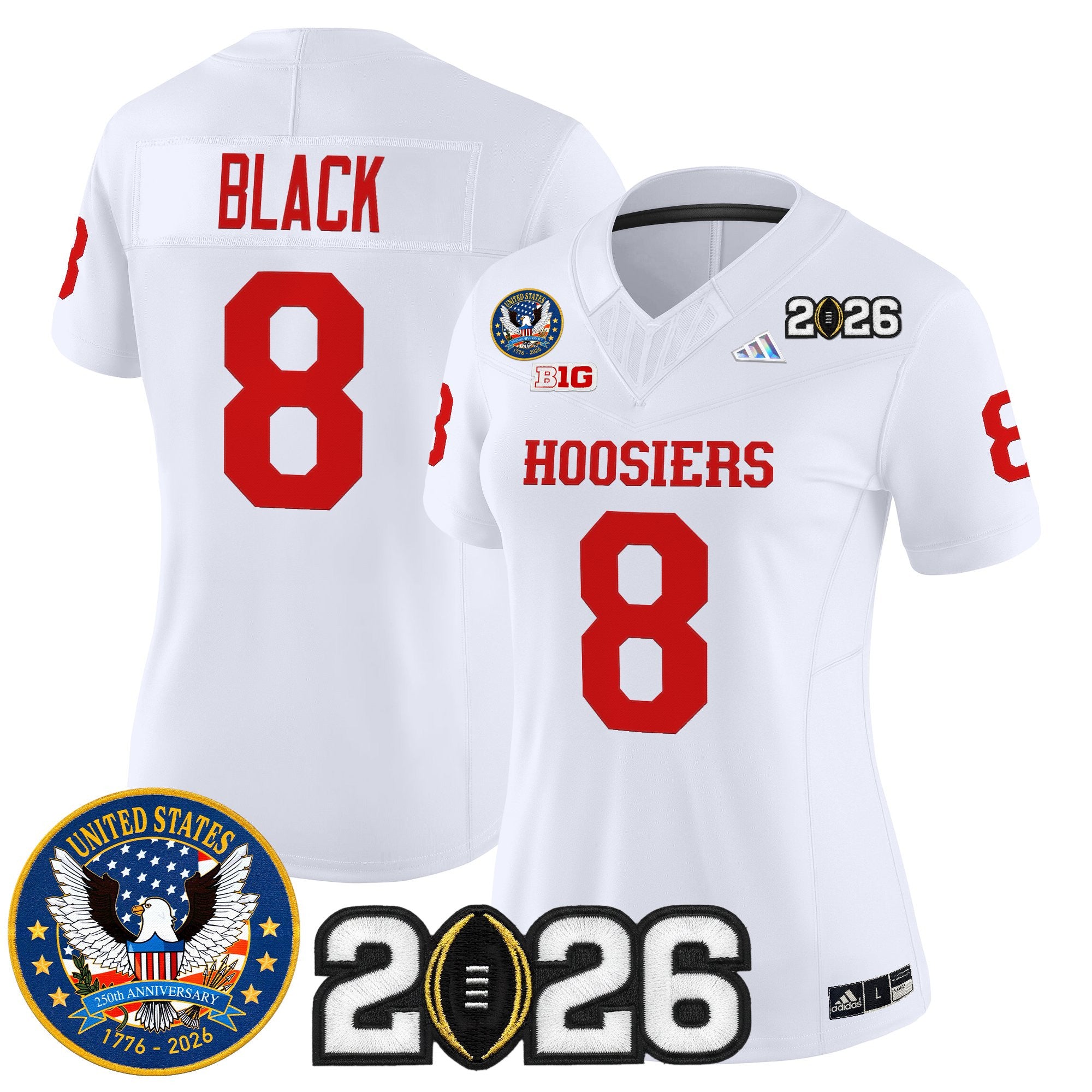 Women's Indiana Hoosiers "United States 250th Anniversary Patch" Vapor Limited Jersey - All Stitched