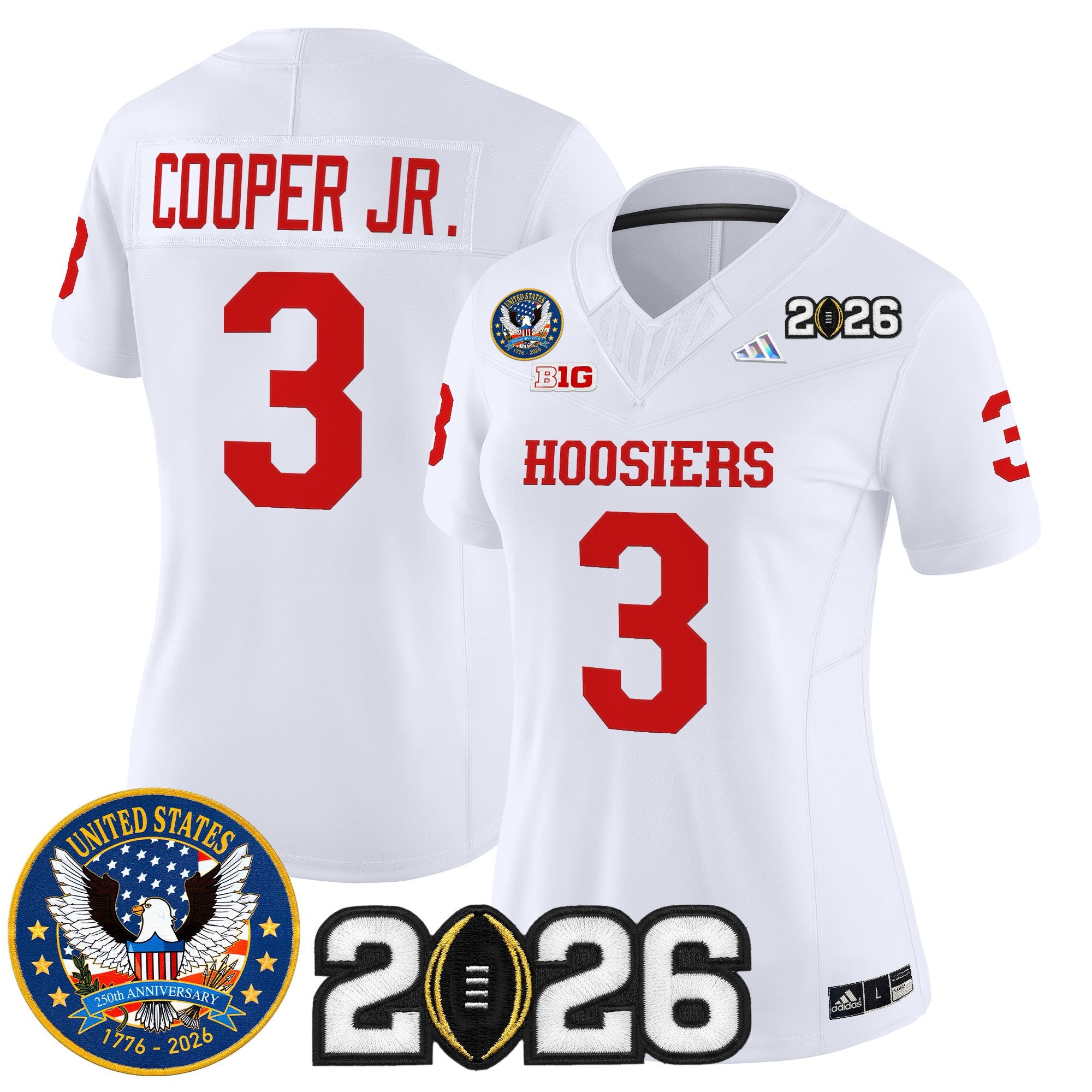 Women's Indiana Hoosiers "United States 250th Anniversary Patch" Vapor Limited Jersey - All Stitched