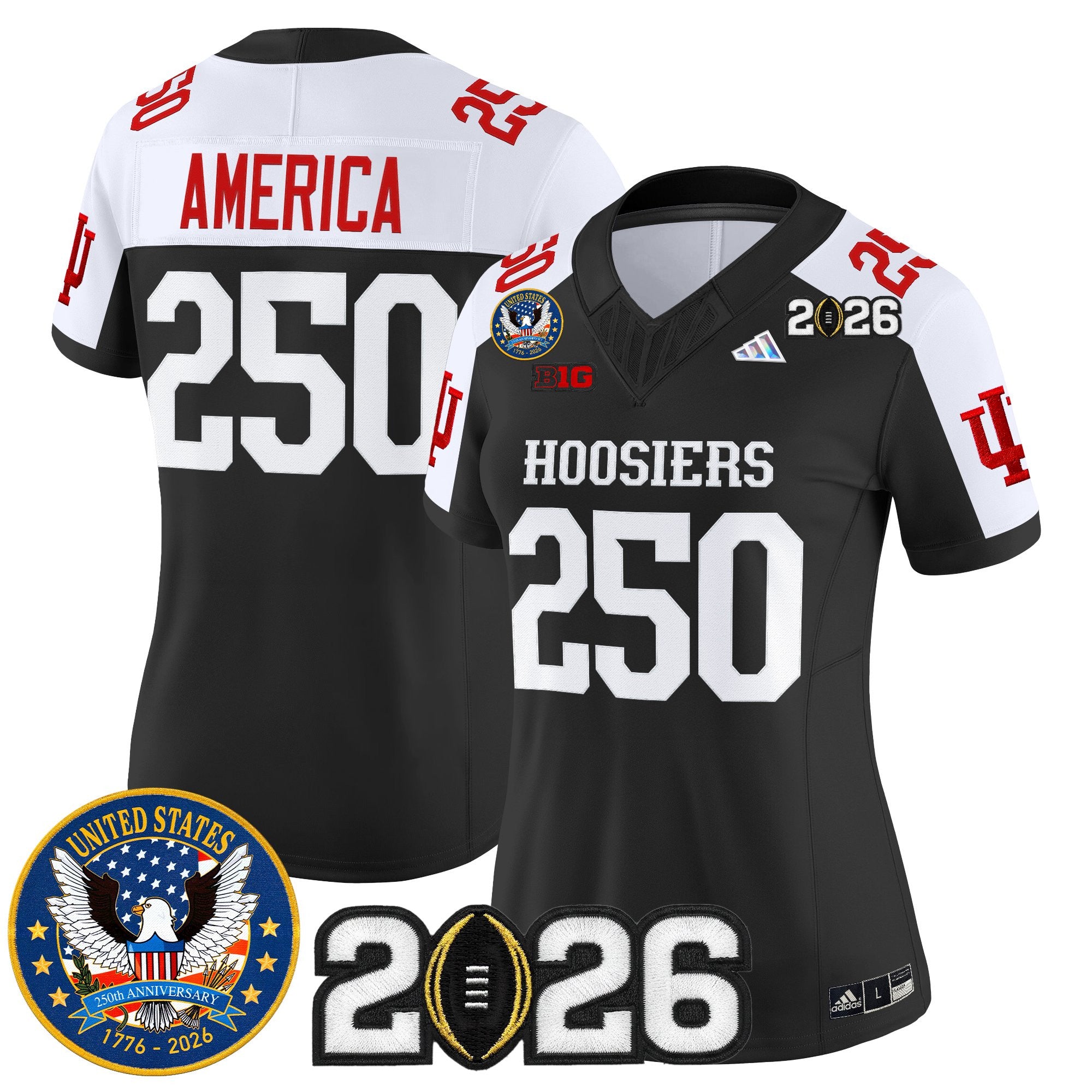Women's Indiana Hoosiers "United States 250th Anniversary Patch" Vapor Limited Jersey - All Stitched