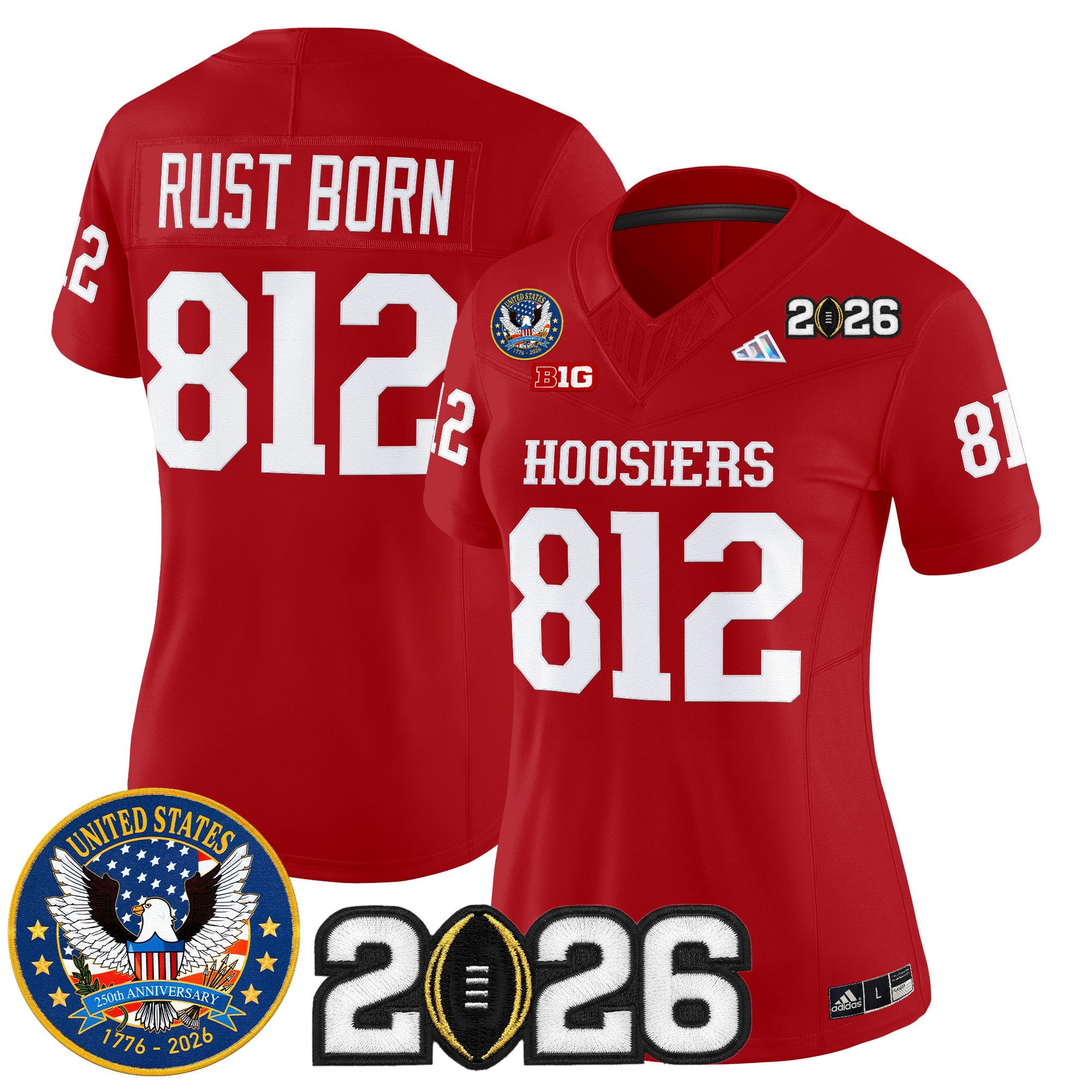 Women's Indiana Hoosiers "United States 250th Anniversary Patch" Vapor Limited Jersey - All Stitched