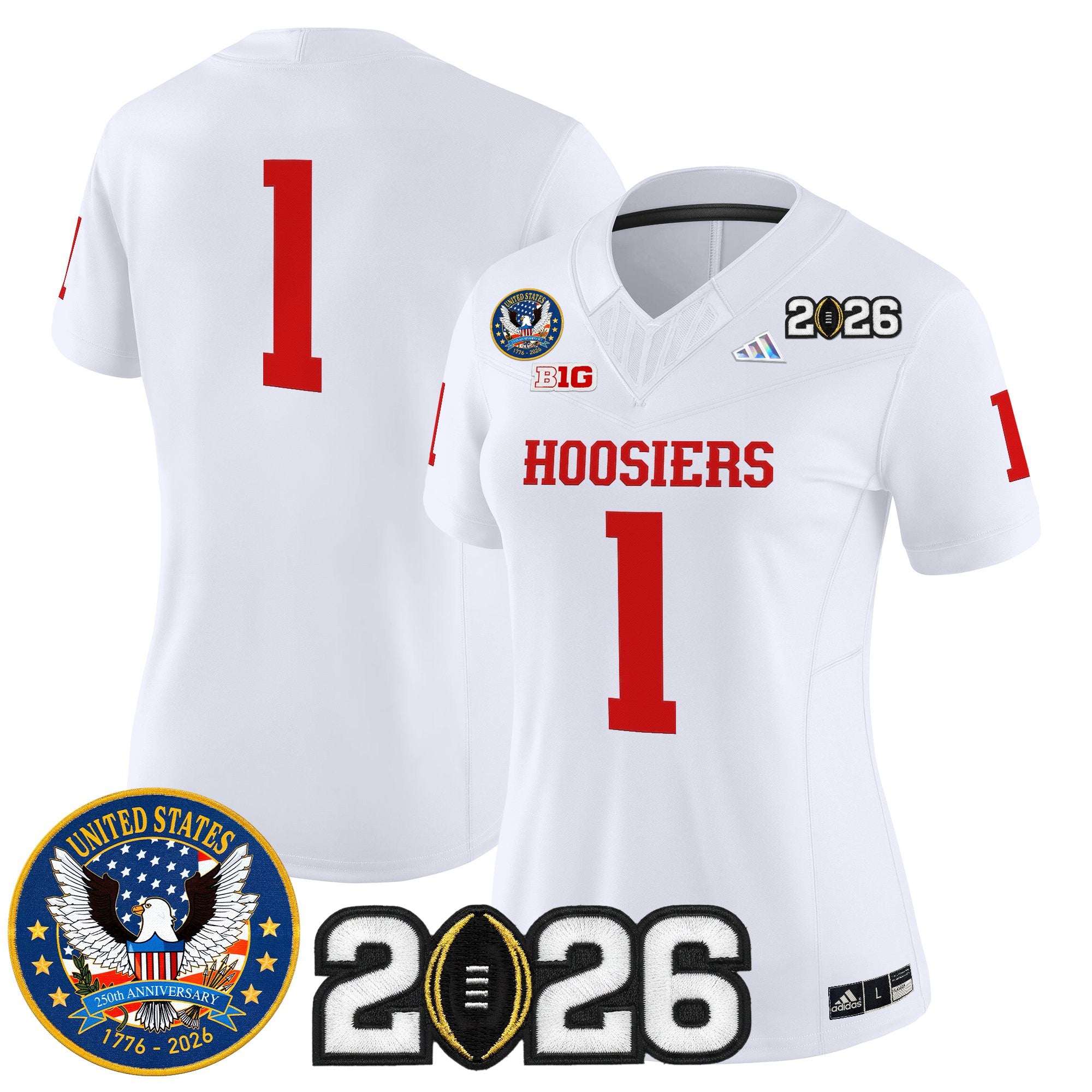 Women's Indiana Hoosiers "United States 250th Anniversary Patch" Vapor Limited Jersey - All Stitched