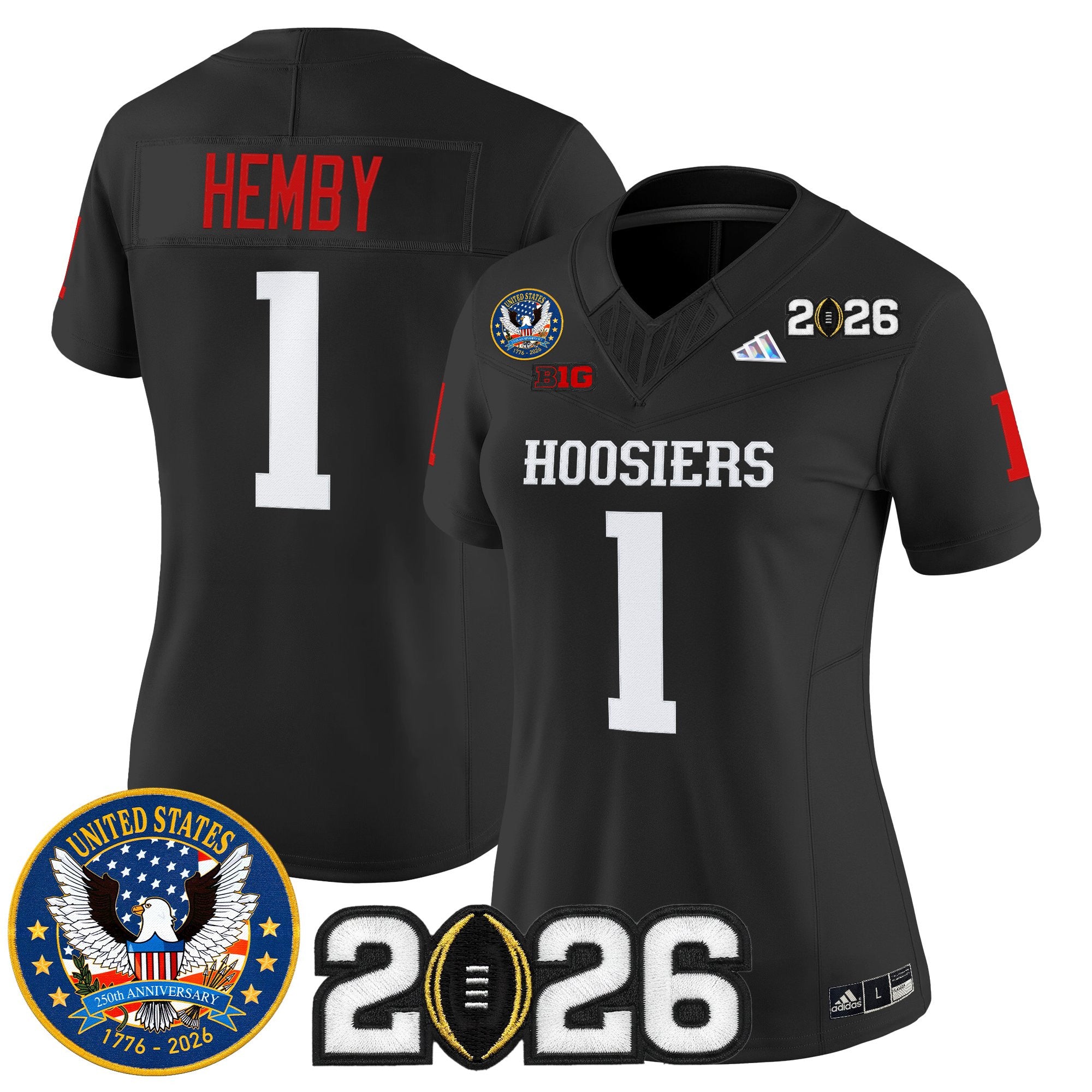 Women's Indiana Hoosiers "United States 250th Anniversary Patch" Vapor Limited Jersey - All Stitched