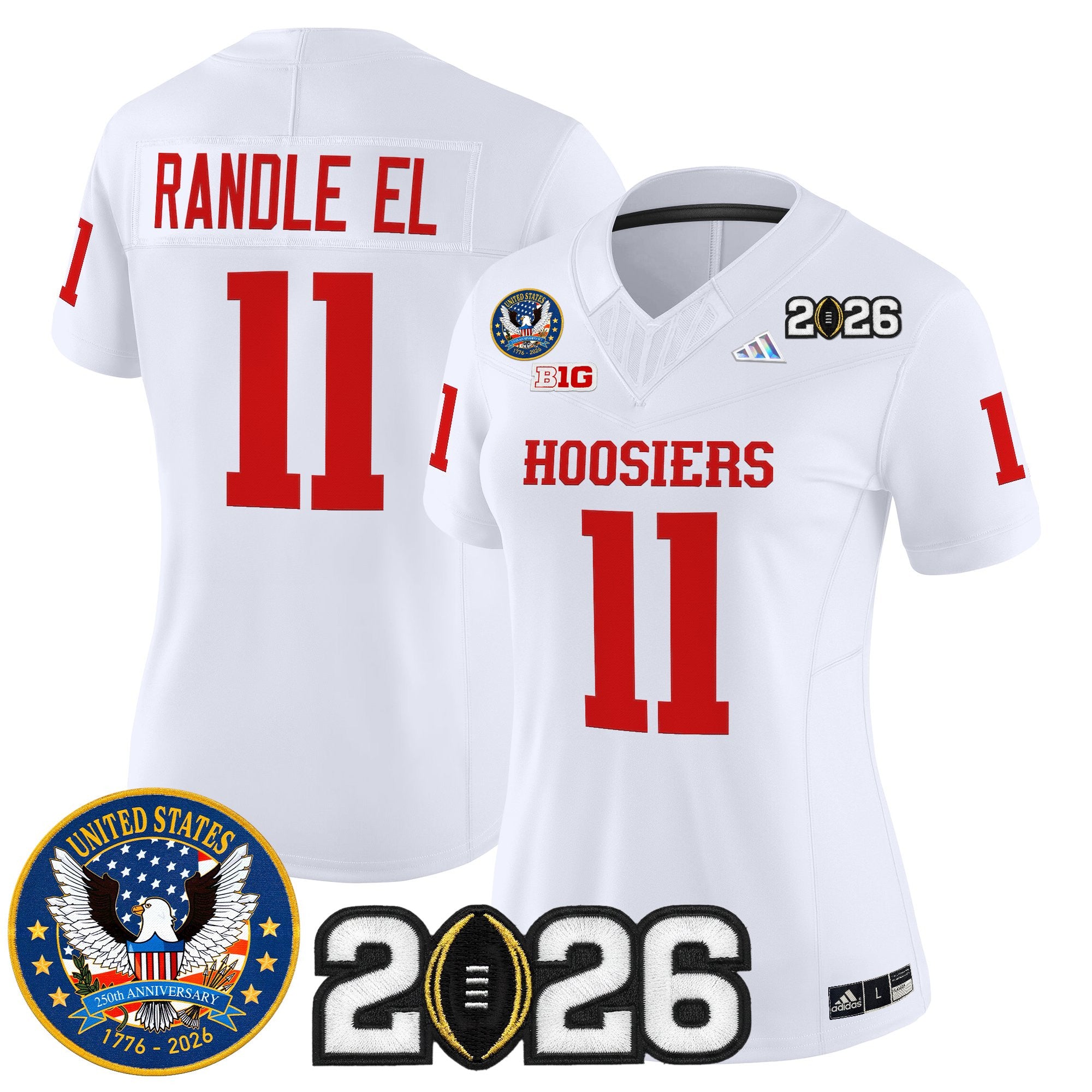 Women's Indiana Hoosiers "United States 250th Anniversary Patch" Vapor Limited Jersey - All Stitched