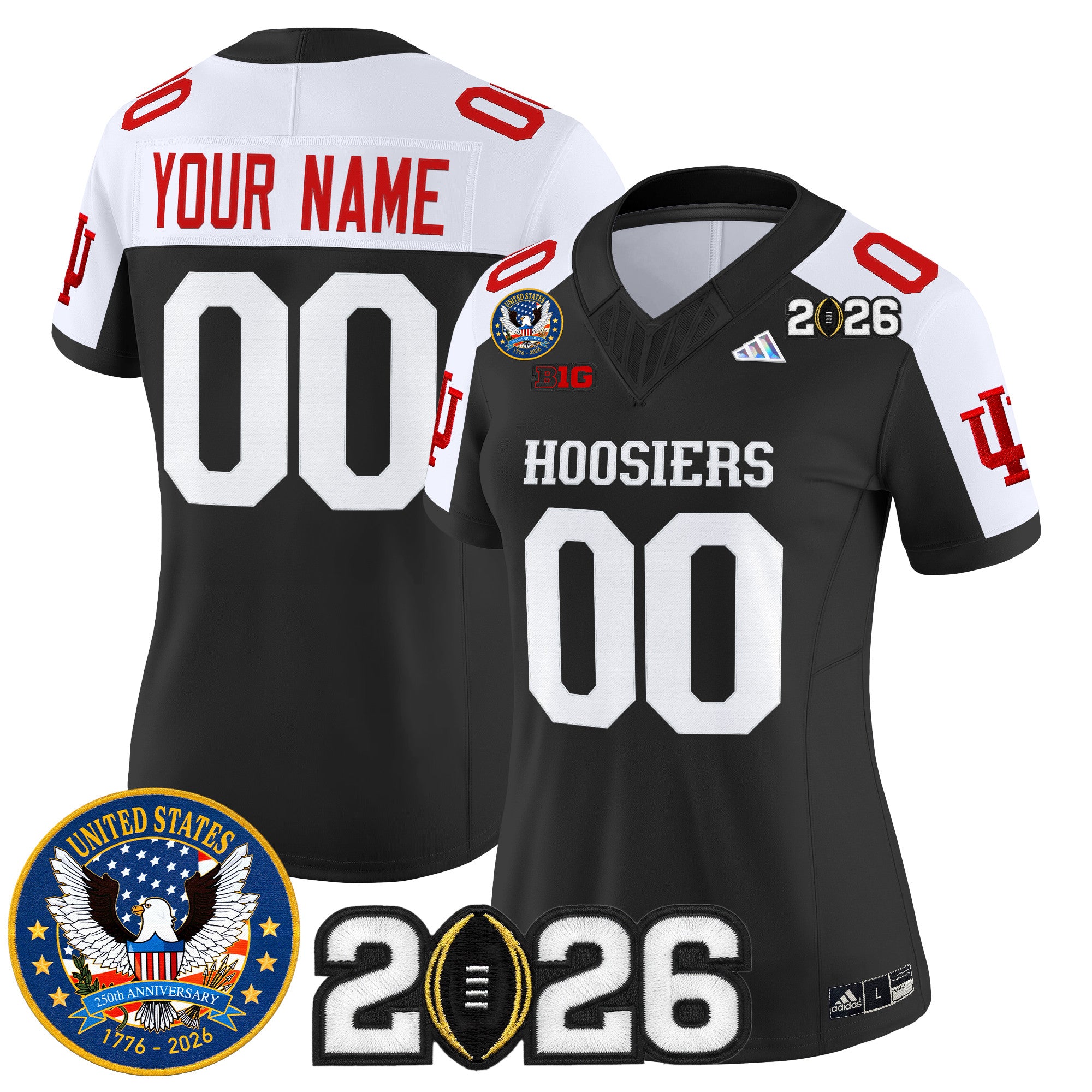 Indiana Hoosiers "United States 250th Anniversary Patch" Vapor Limited Custom Jersey - All Stitched