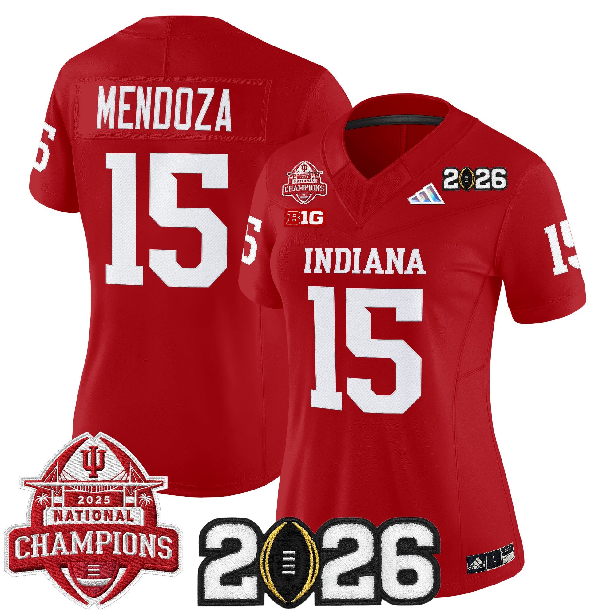 Women's Indiana Hoosiers 2025 National Champions & 2026 CFP Final Patch Vapor Limited Jersey V2 - All Stitched