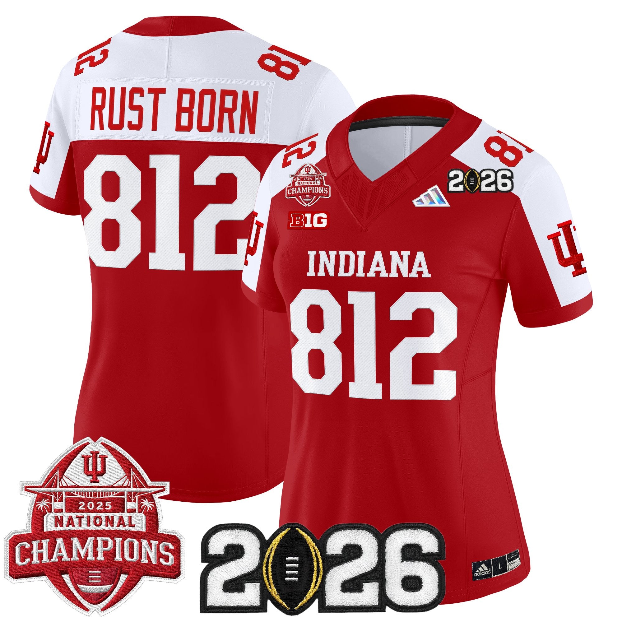 Women's Indiana Hoosiers 2025 National Champions & 2026 CFP Final Patch Vapor Limited Jersey V2 - All Stitched