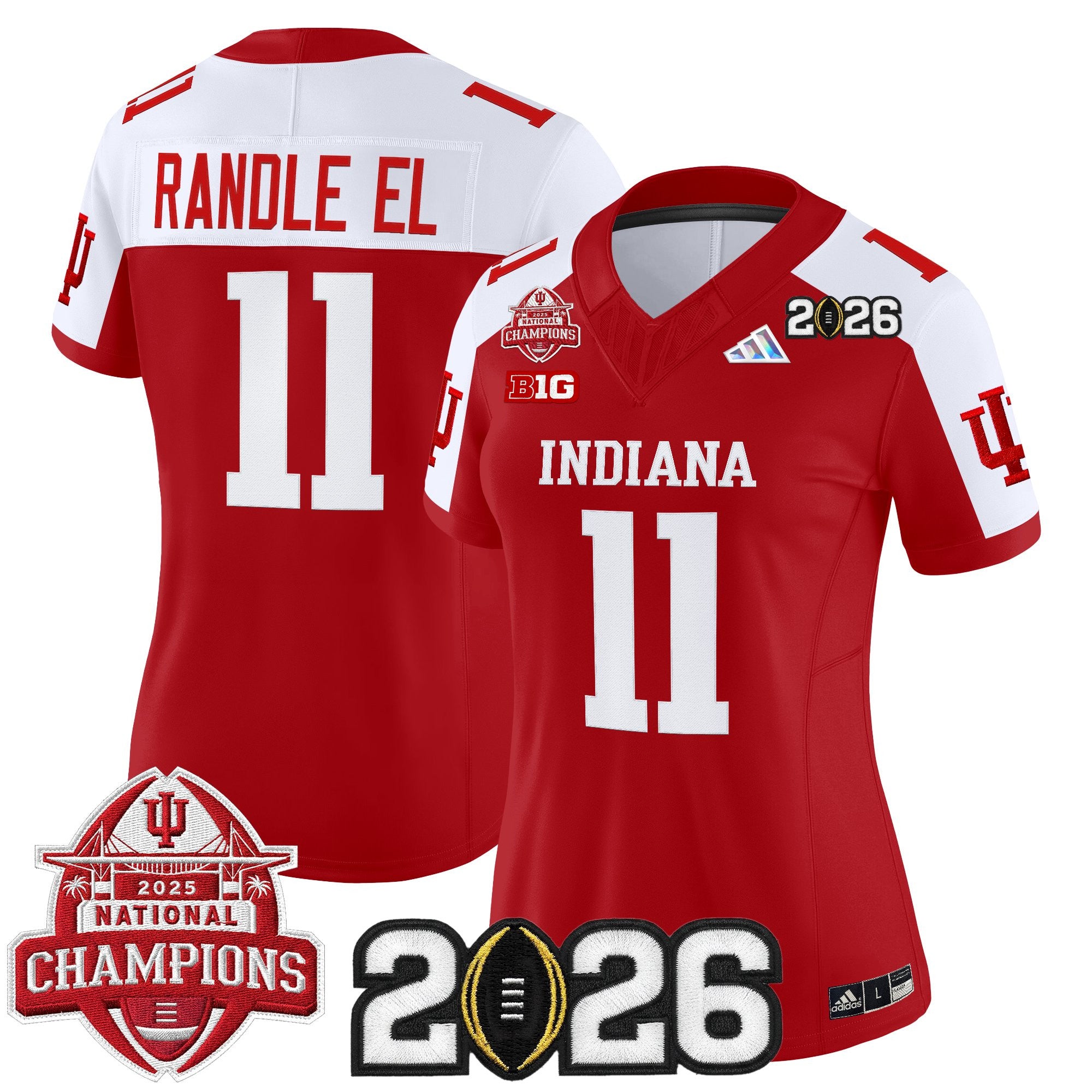 Women's Indiana Hoosiers 2025 National Champions & 2026 CFP Final Patch Vapor Limited Jersey V2 - All Stitched