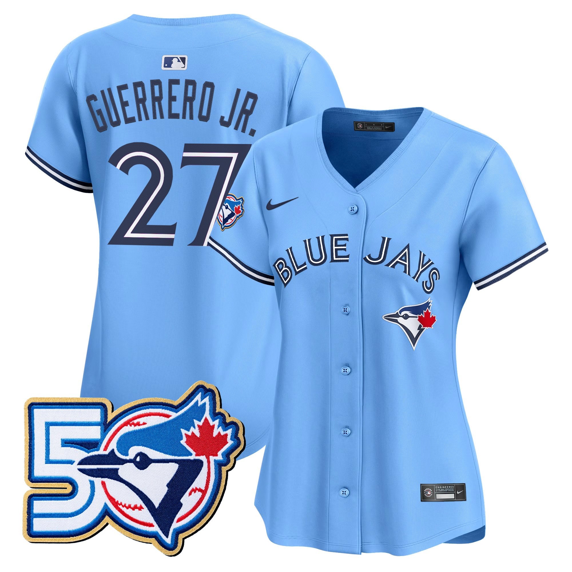 Women's Toronto Blue Jays 50 Seasons Patch Vapor Premier Limited Jersey - All Stitched