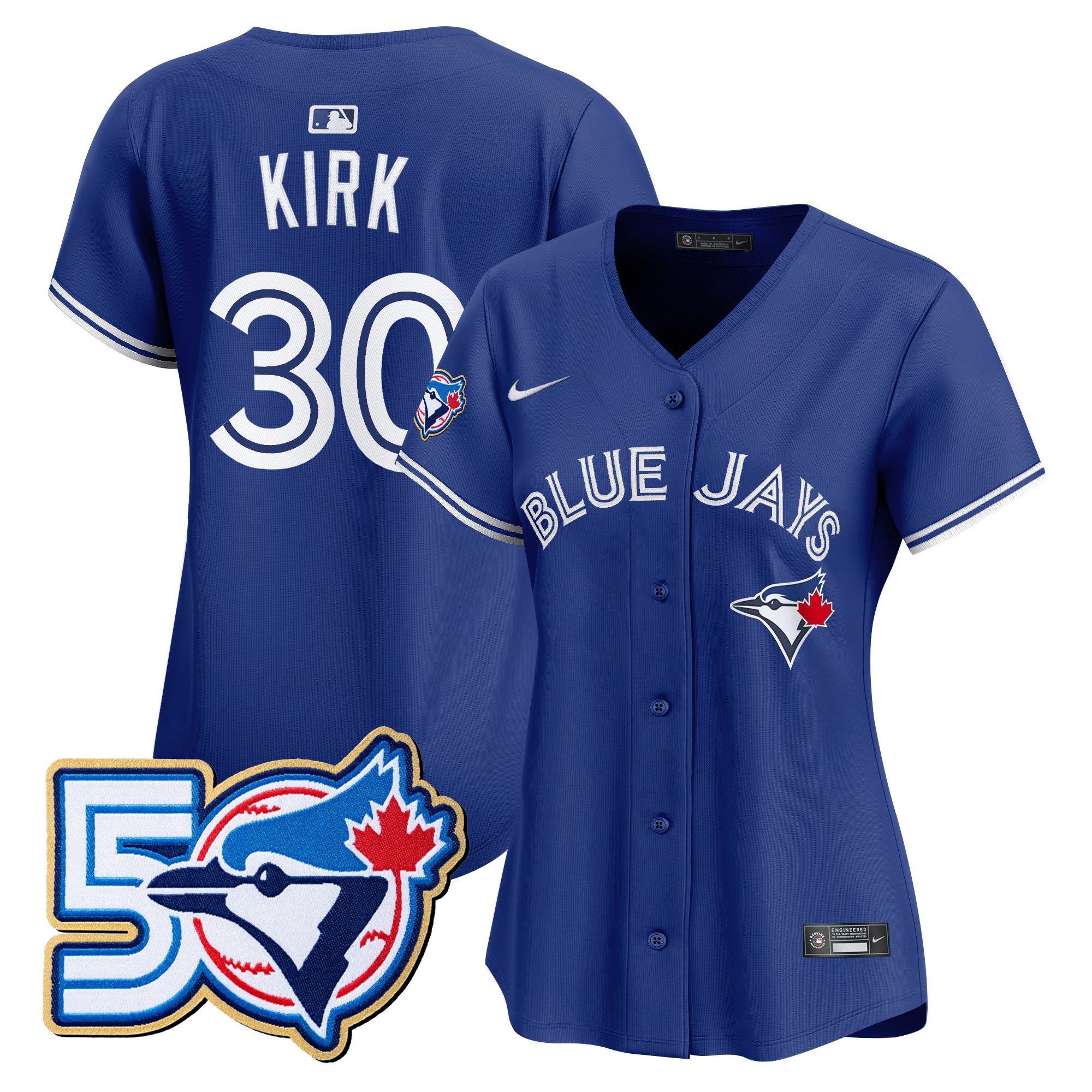 Women's Toronto Blue Jays 50 Seasons Patch Vapor Premier Limited Jersey - All Stitched