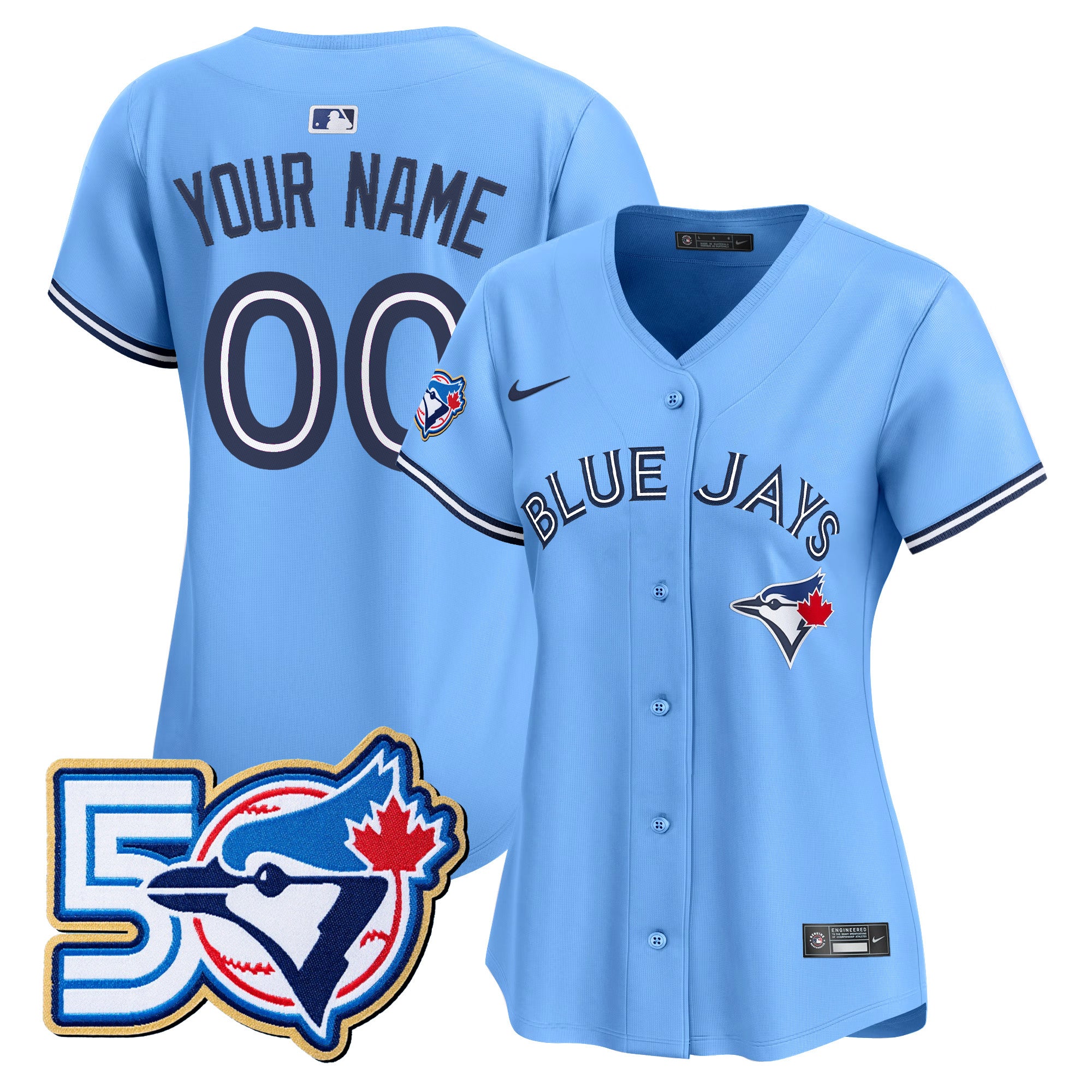 Toronto Blue Jays 50 Seasons Patch Vapor Premier Limited Custom Jersey - All Stitched