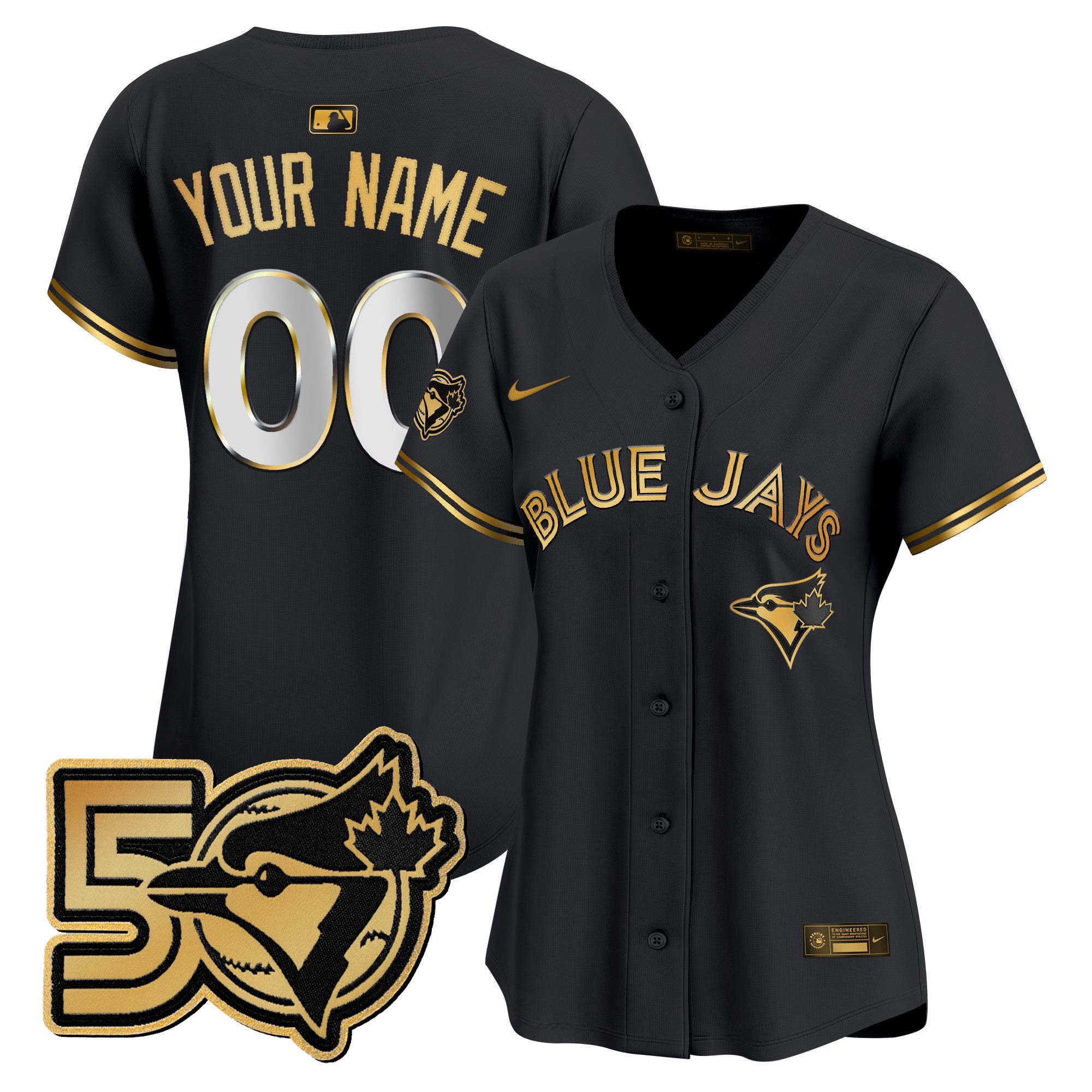 Toronto Blue Jays 50 Seasons Patch Vapor Premier Limited Custom Jersey - All Stitched