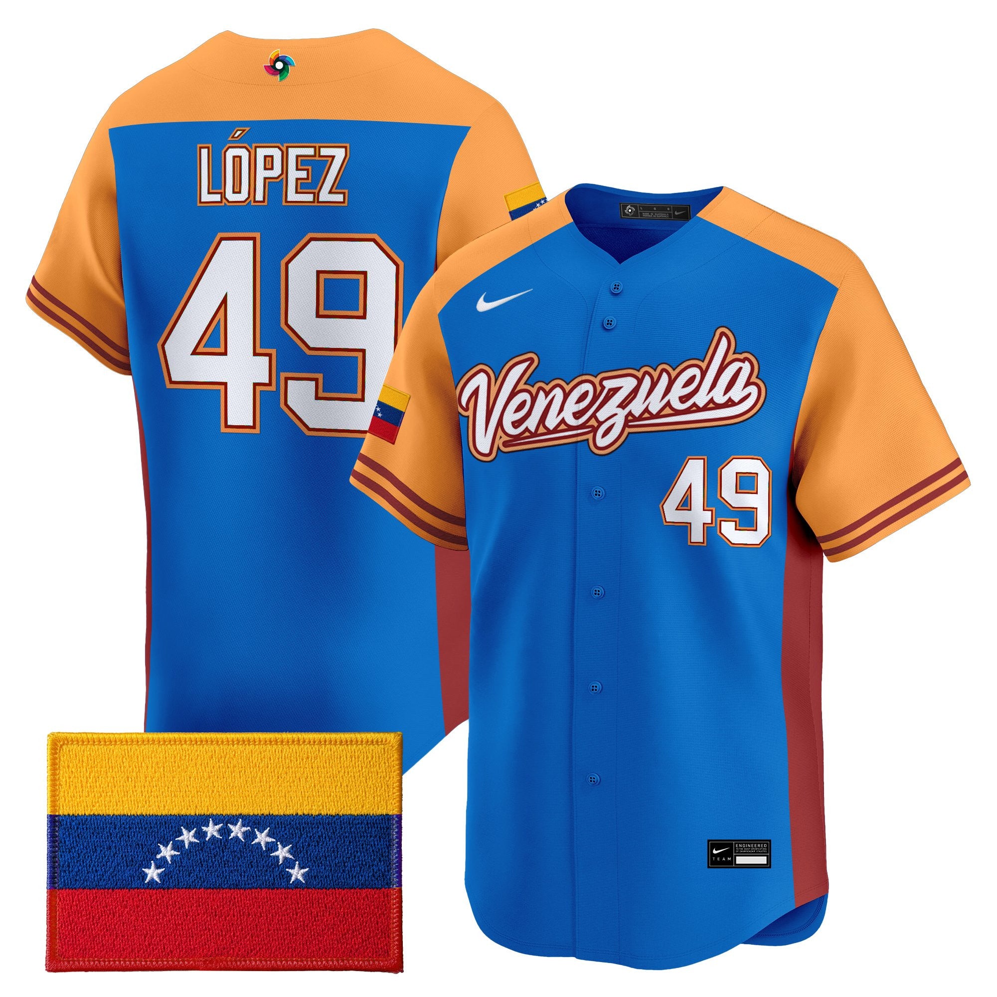 Men's Team Venezuela World Baseball Classic Vapor Premier Jersey - All Stitched
