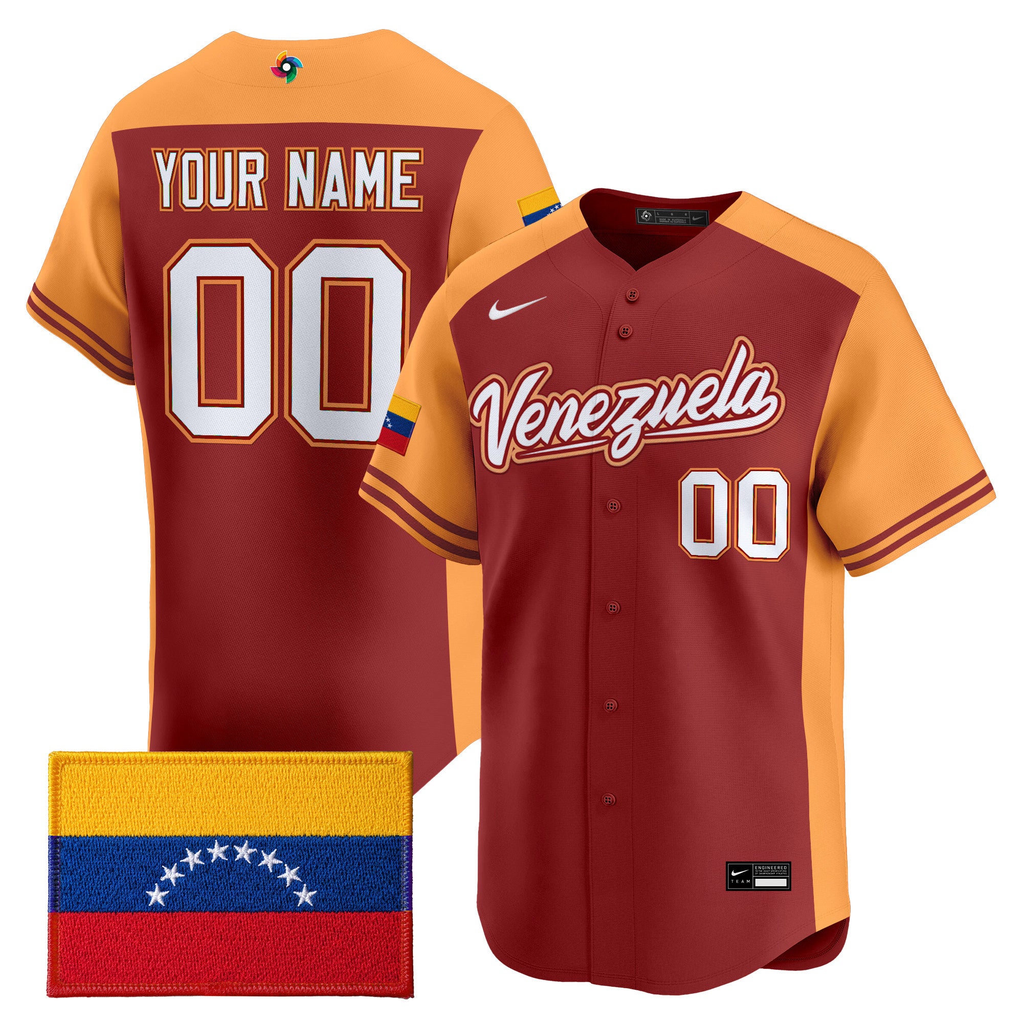 Team Venezuela World Baseball Classic Vapor Premier Custom Jersey - All Stitched