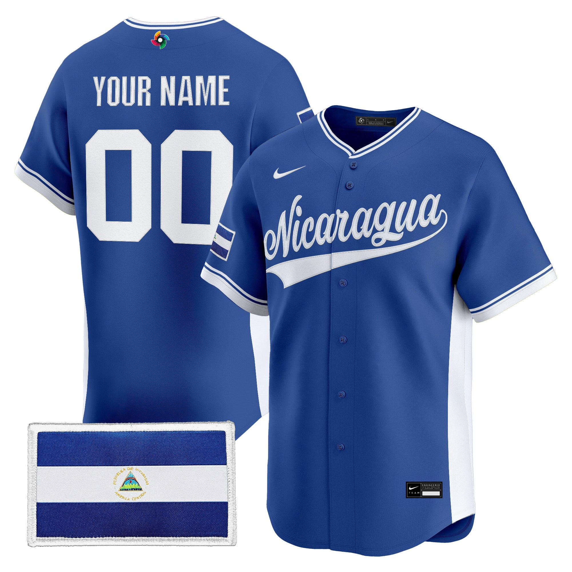 Team Nicaragua 2026 World Baseball Classic Vapor Premier Custom Jersey - All Stitched