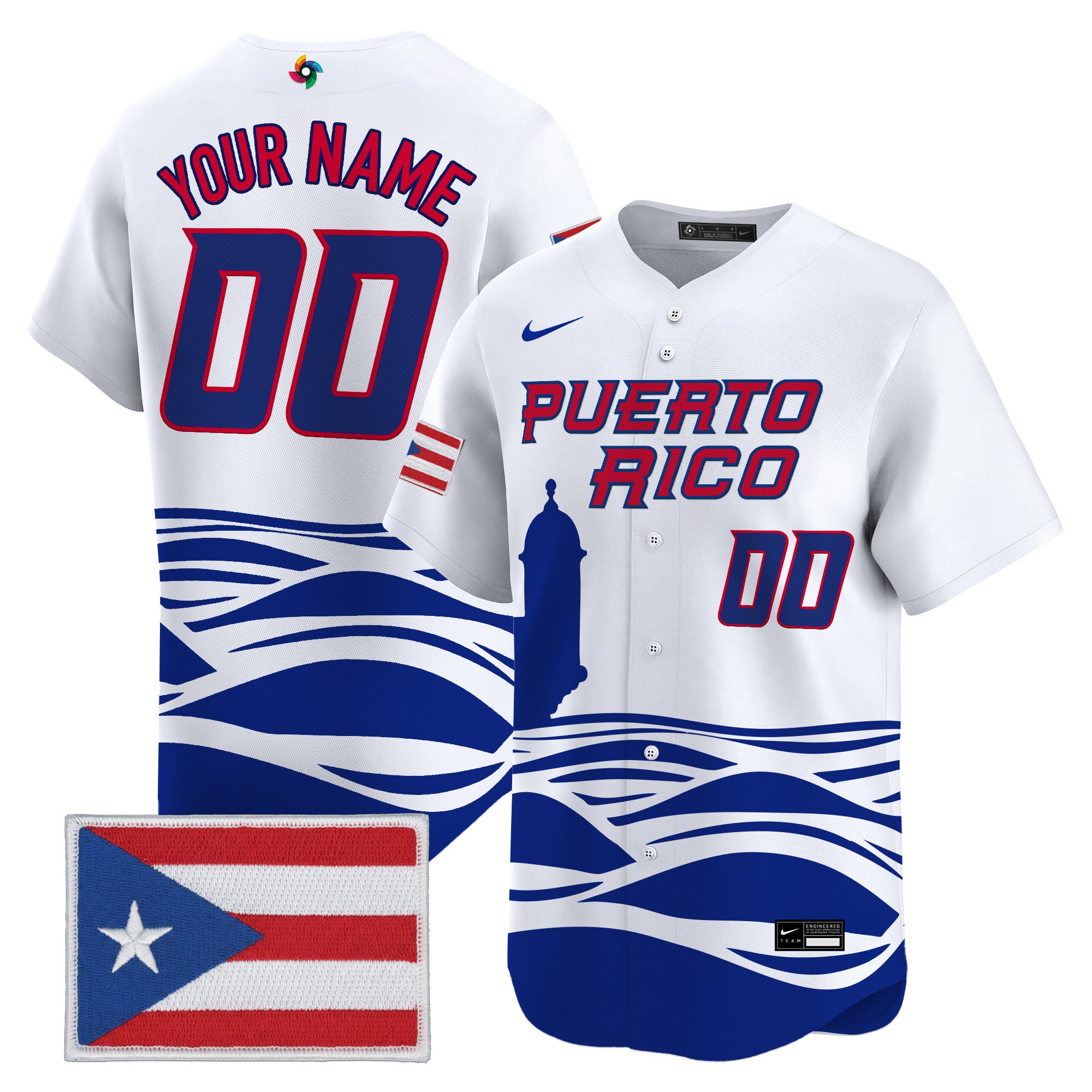 Team Puerto Rico World Baseball Classic Vapor Premier Custom Jersey - 2026 Roster - All Stitched