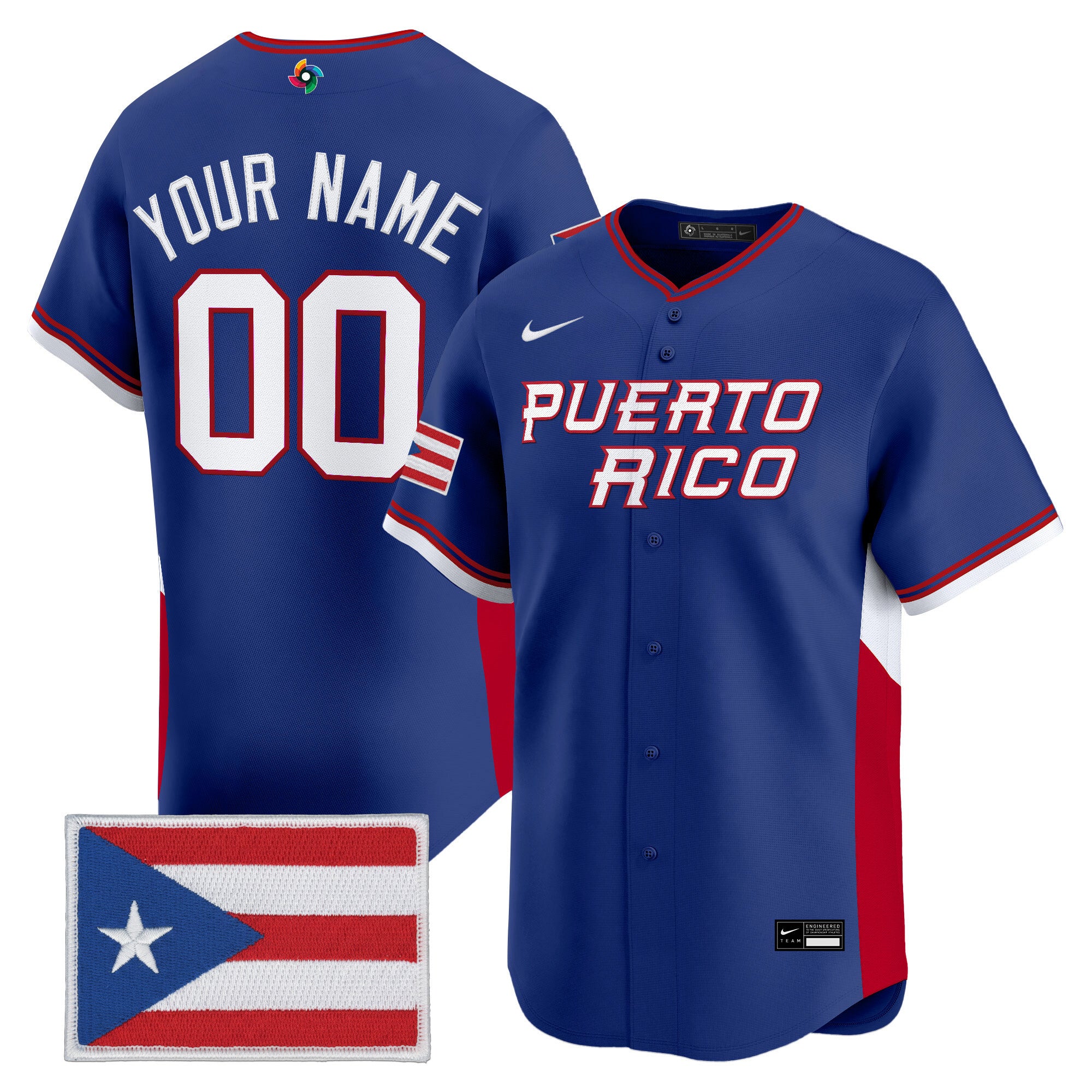 Team Puerto Rico World Baseball Classic Vapor Premier Custom Jersey - 2026 Roster - All Stitched