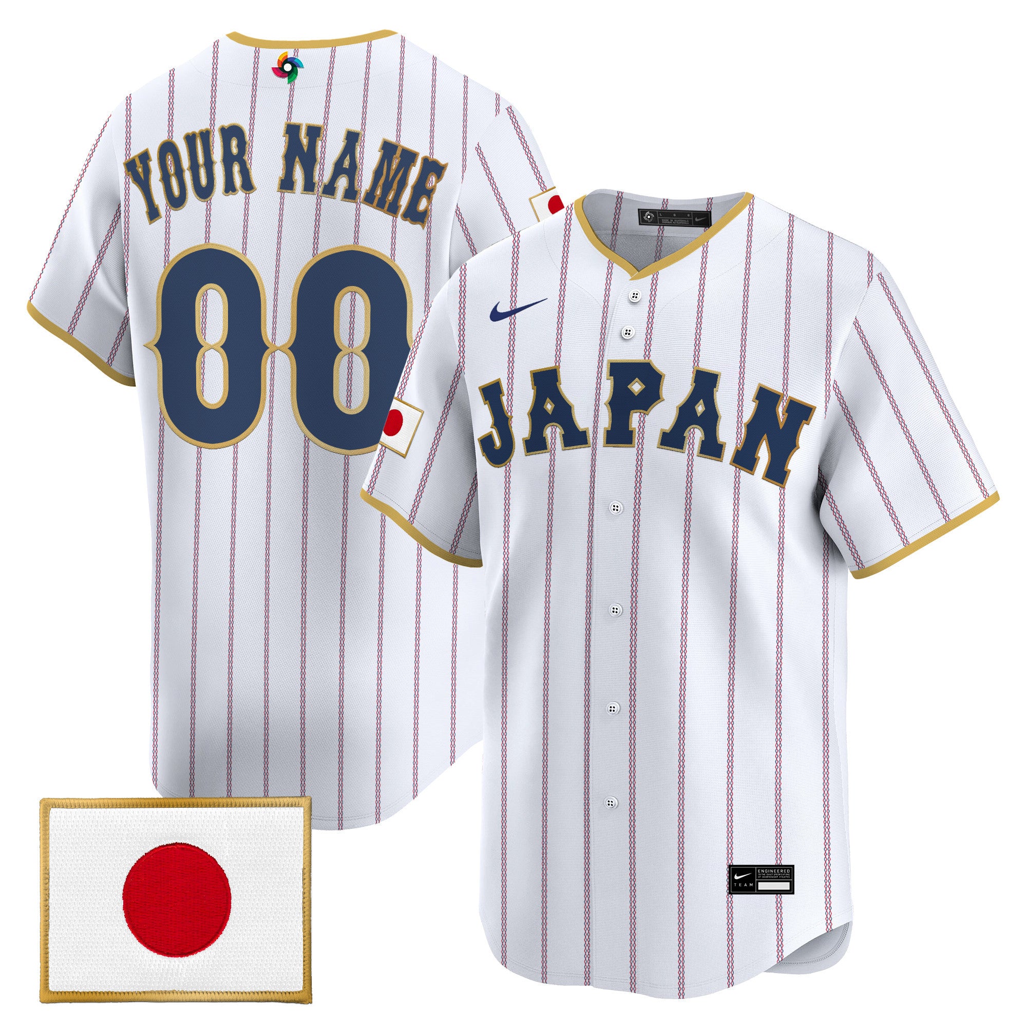 Team Japan World Baseball Classic Vapor Premier Custom Jersey - All Stitched