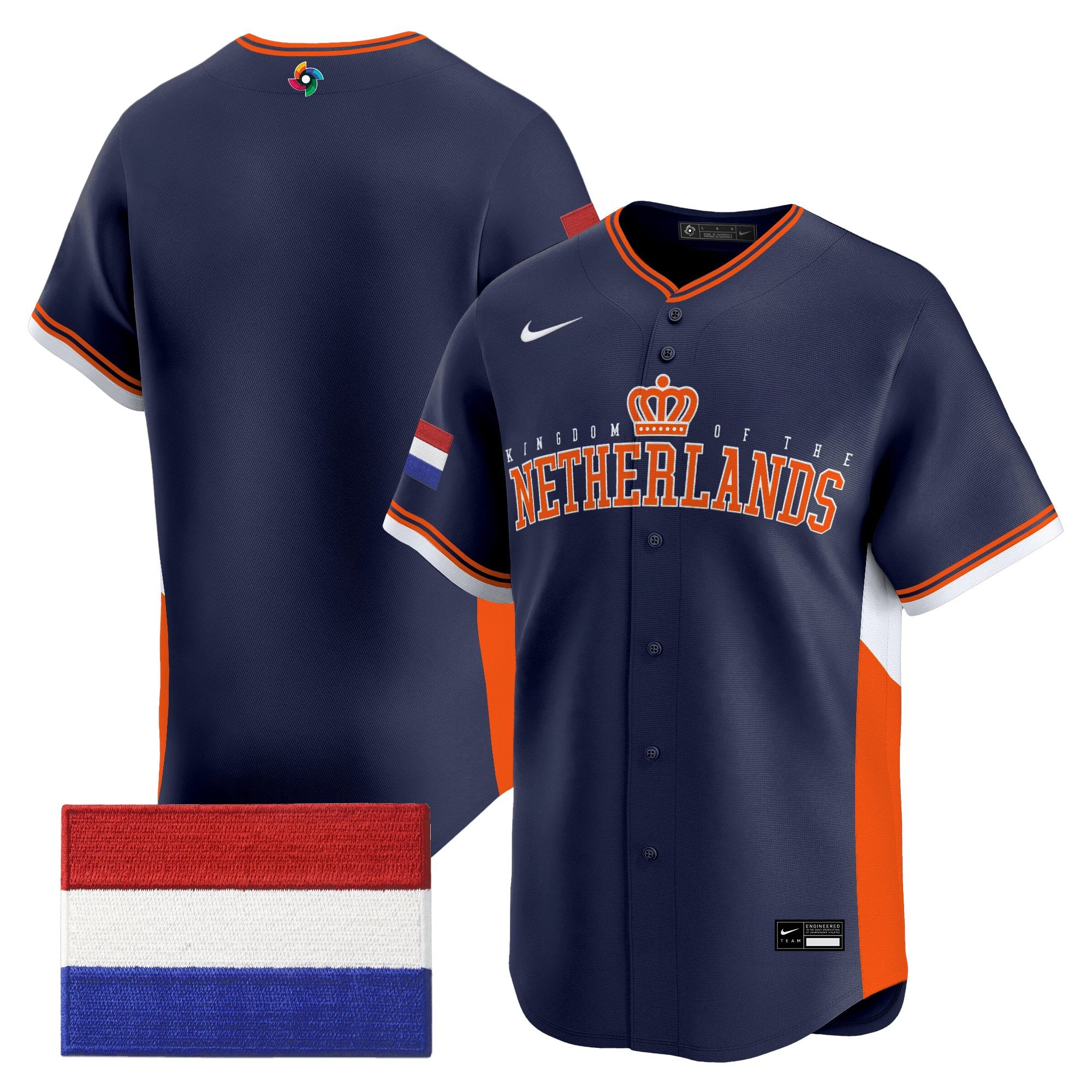 Men's Team Netherlands 2026 World Baseball Classic Vapor Premier Jersey - All Stitched