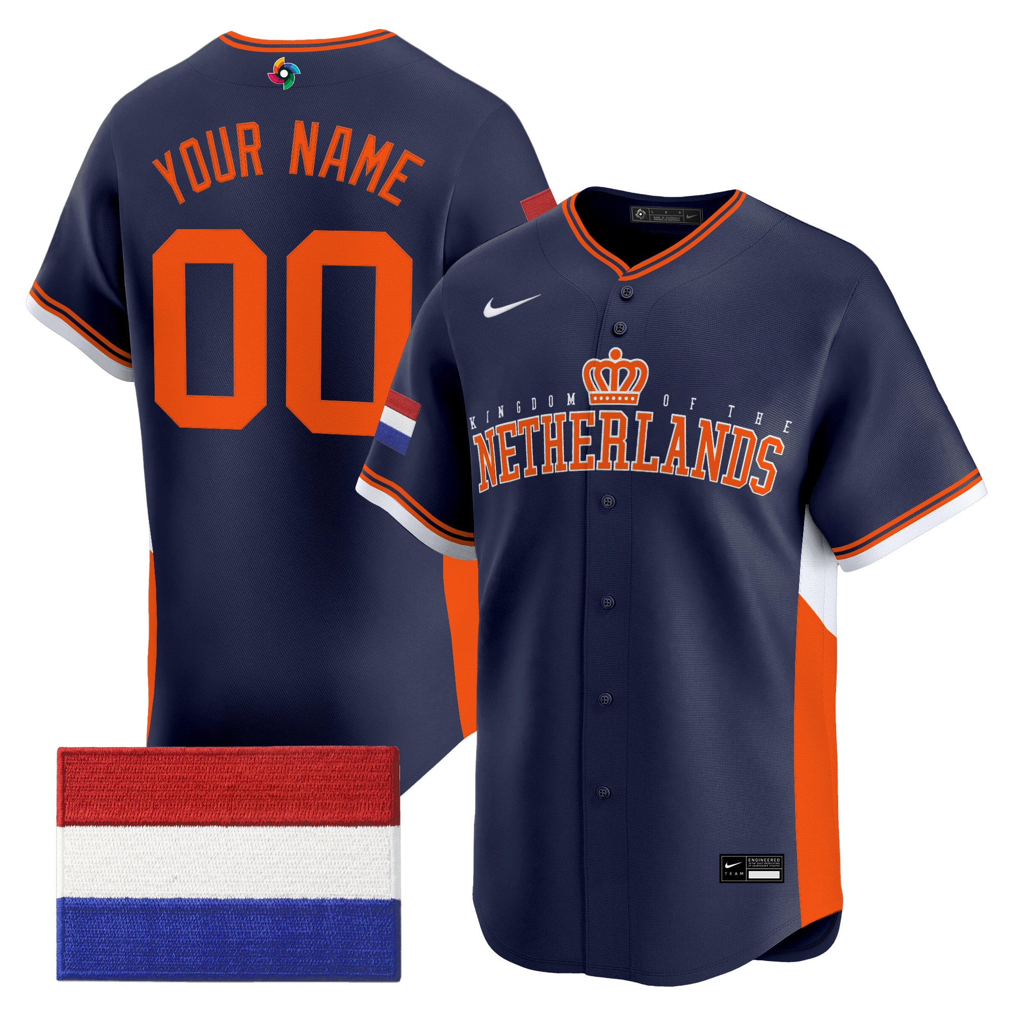 Team Netherlands 2026 World Baseball Classic Vapor Premier Custom Jersey - All Stitched