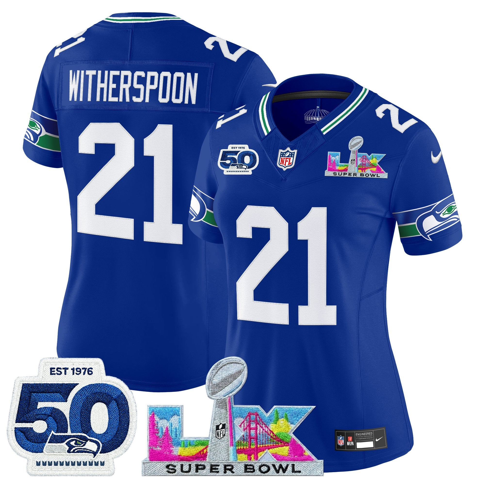 Women's Seattle Seahawks "Super Bowl LX & 50th Patch" Vapor Limited Jersey - All Stitched
