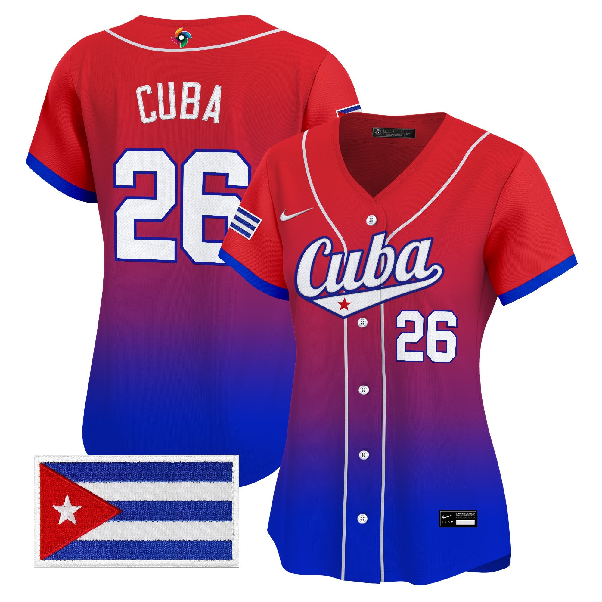 Women's Team Cuba World Baseball Classic Vapor Premier Jersey - All Stitched