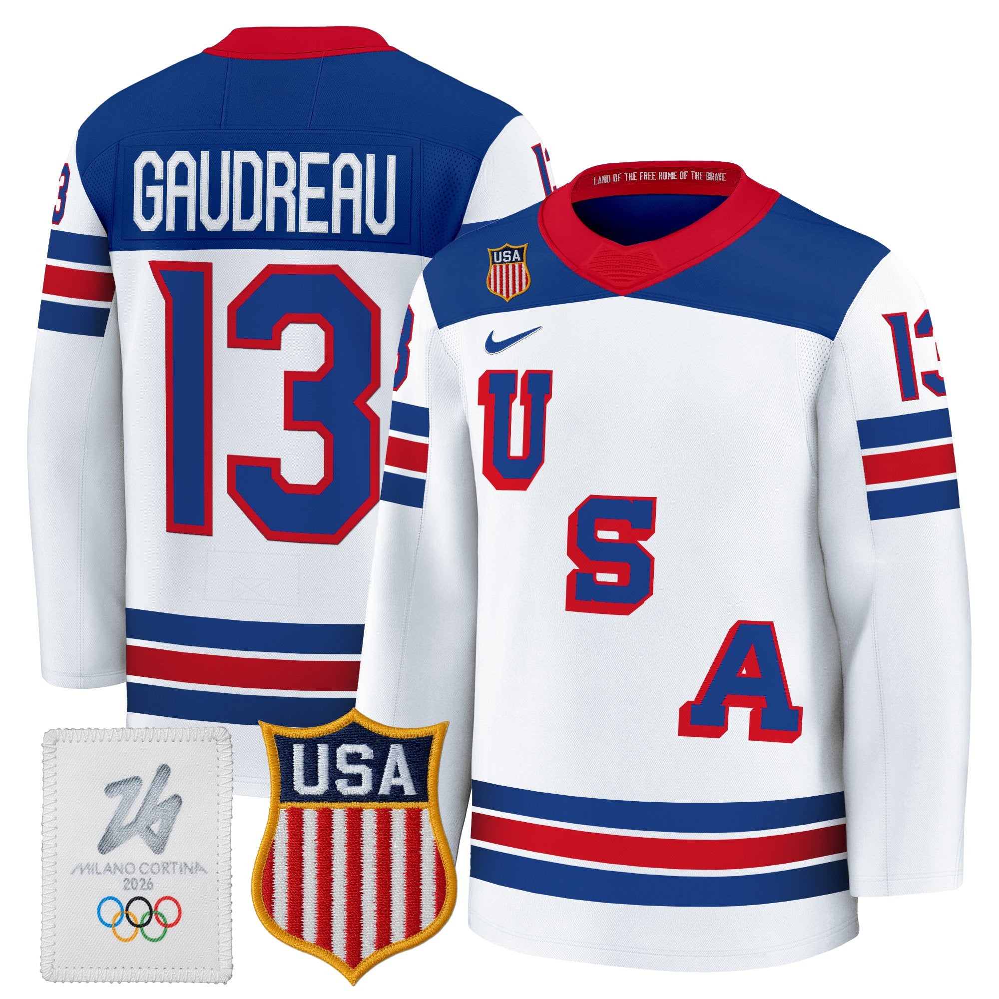 Men's 2026 USA Olympic Premium Hockey Jersey - All Stitched